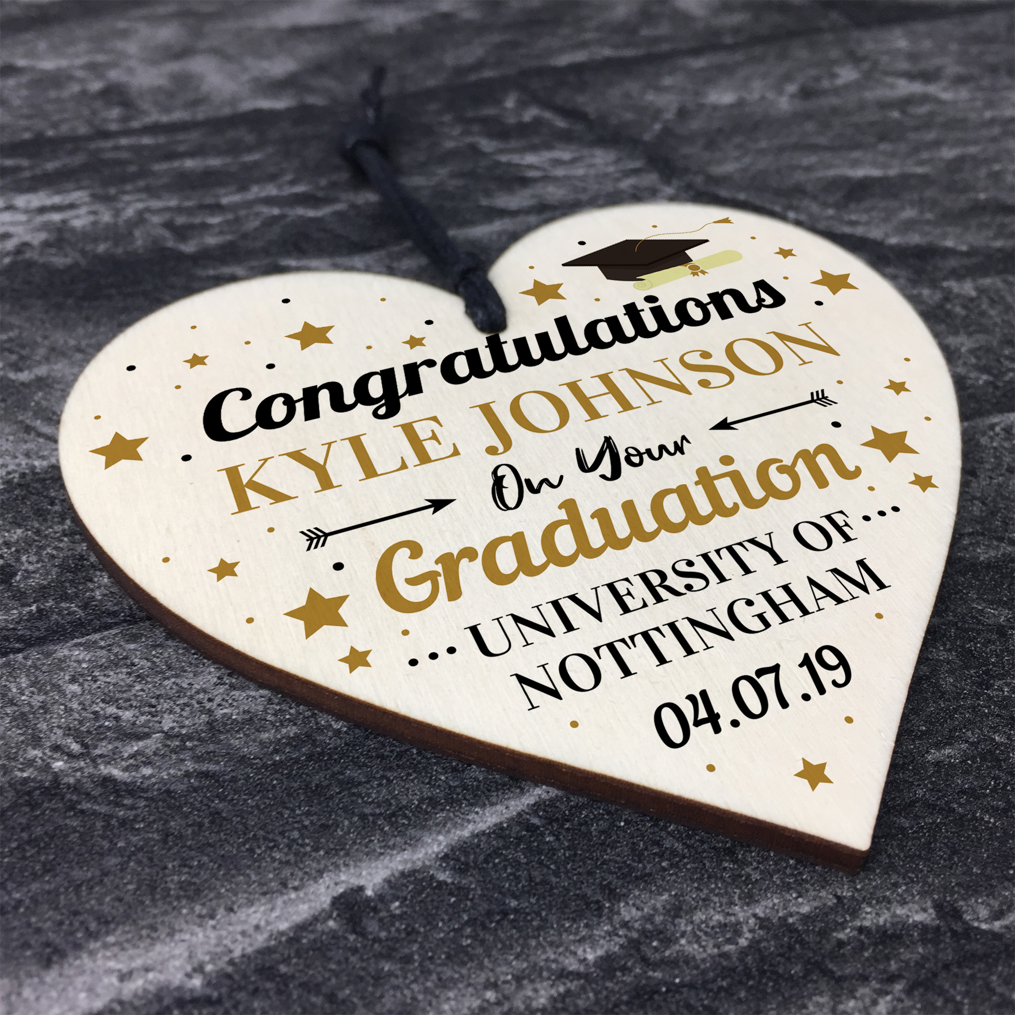 Congratulations Graduation Gifts Wooden Heart Gift For Daughter Son University