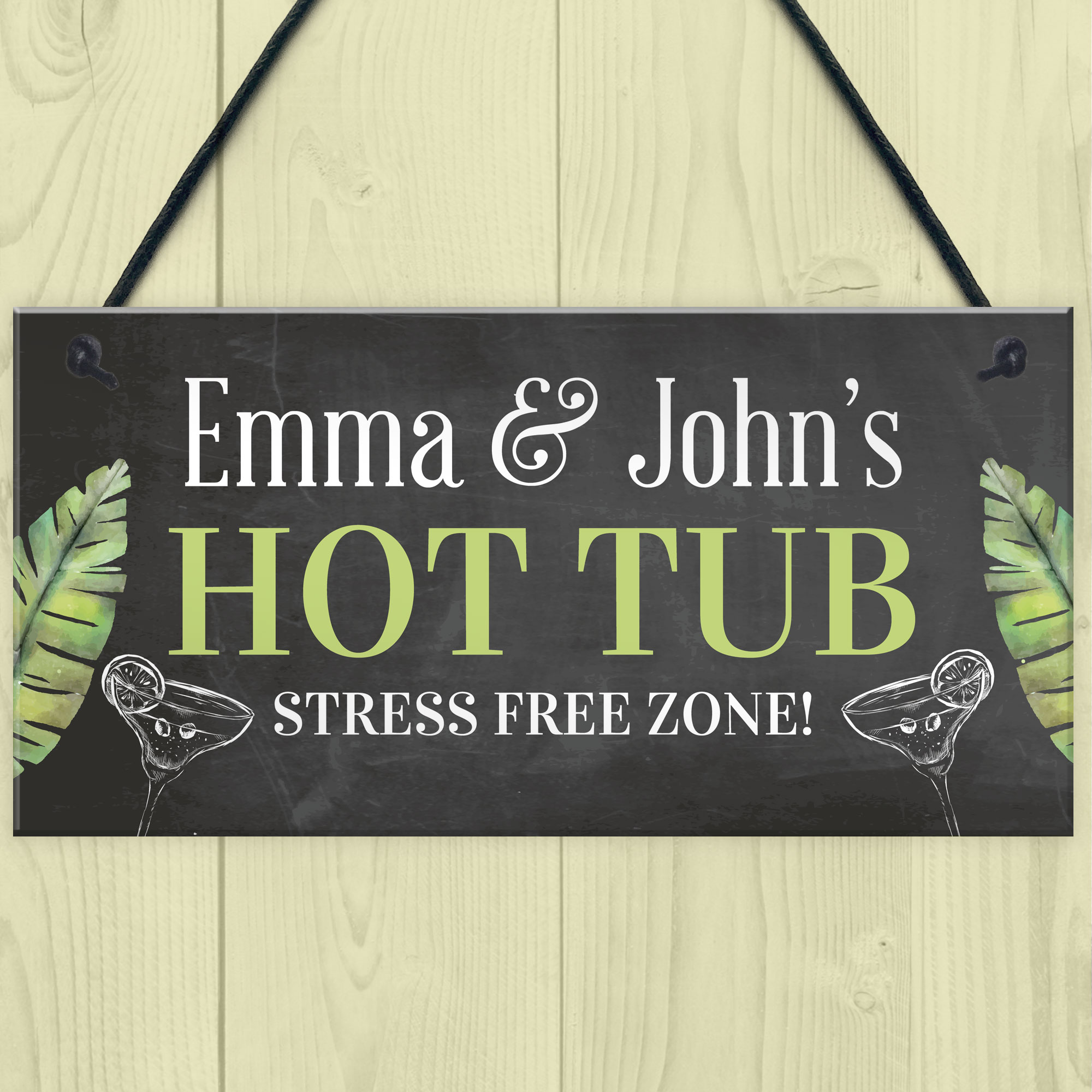 Hot Tub Sign Personalised Garden Hanging Sign Summer House Plaque