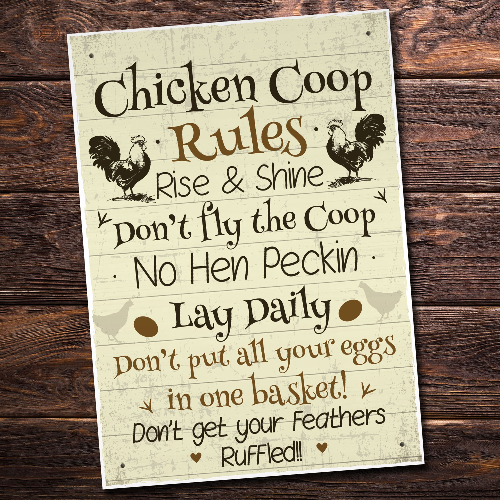 Chicken Coop Sign Plaque Slate Chicken House Personalised New