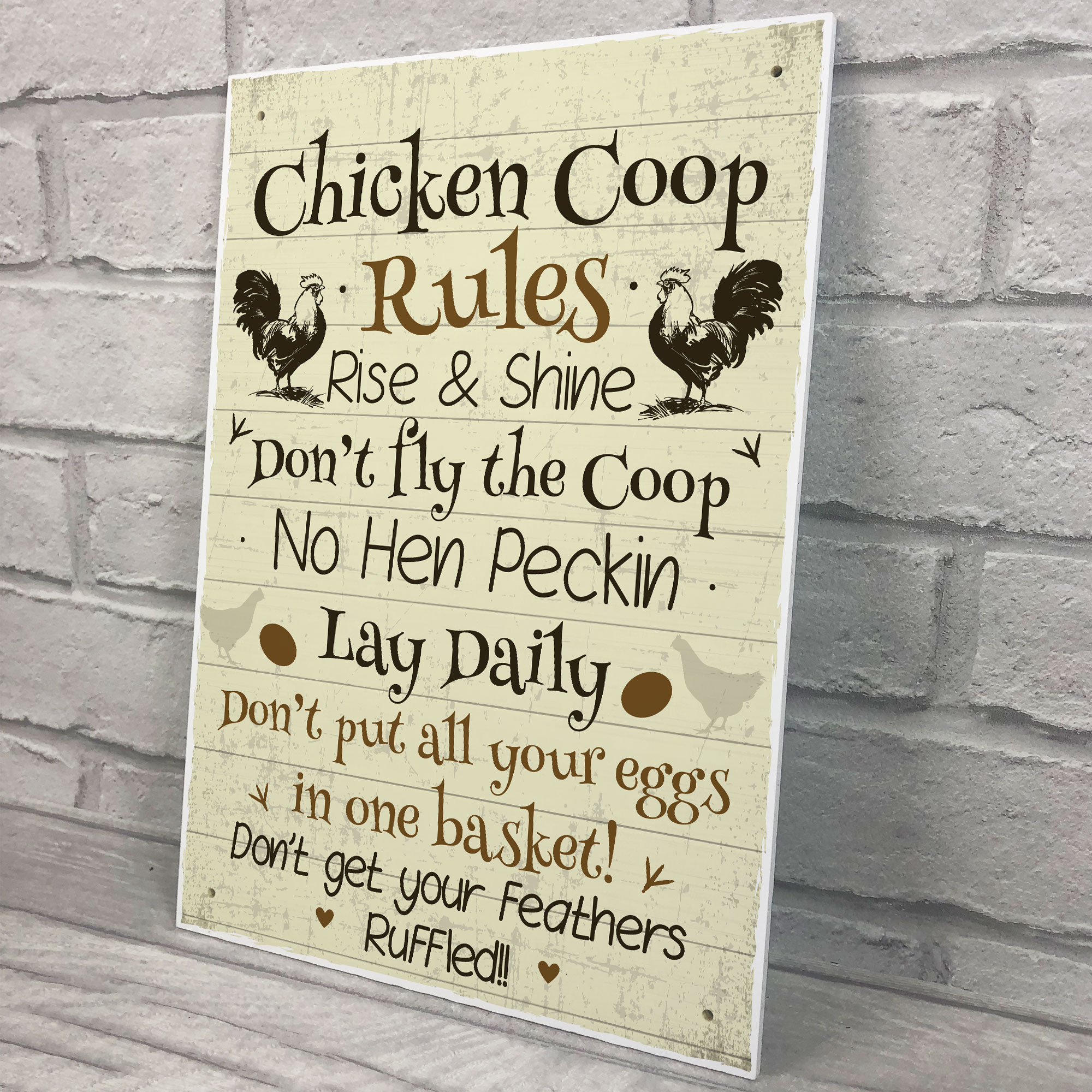 Chicken Coop Rules Funny Chicken Sign For Hen House Chicken House