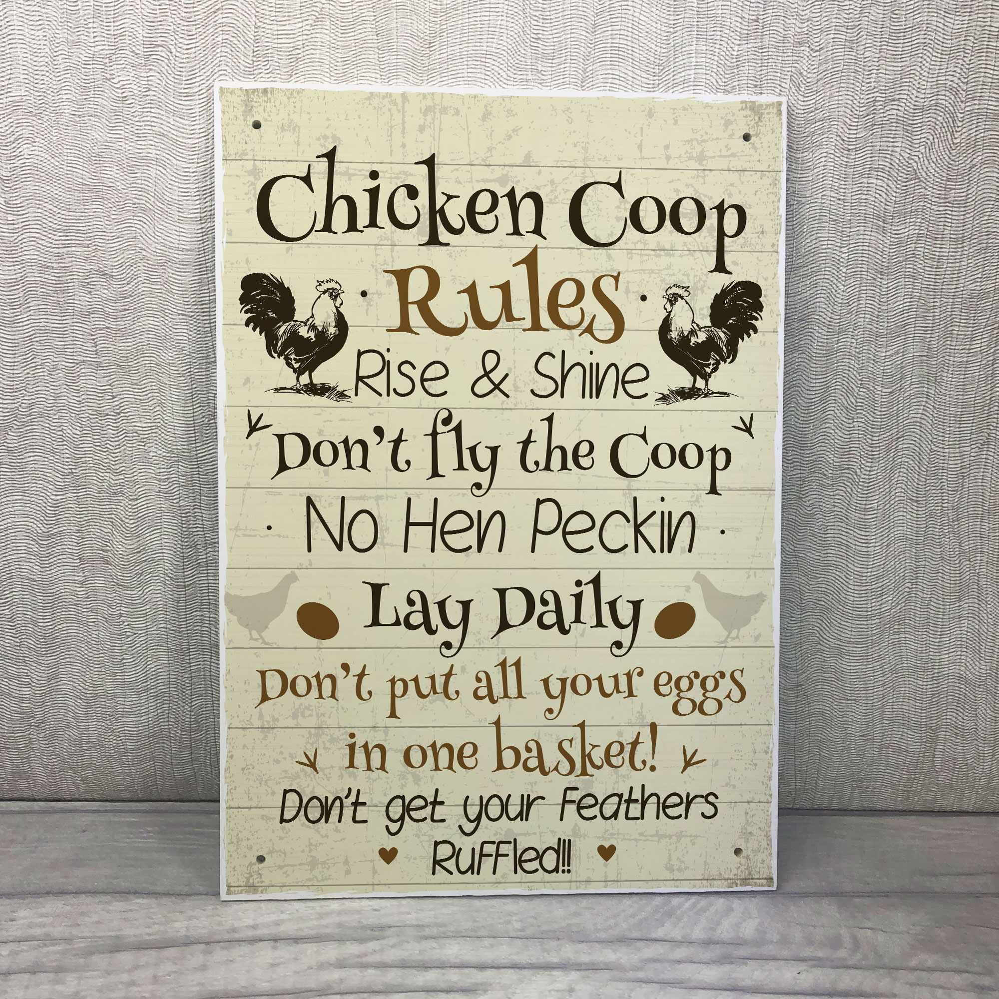 Chicken Coop Rules Funny Chicken Sign For Hen House Chicken House