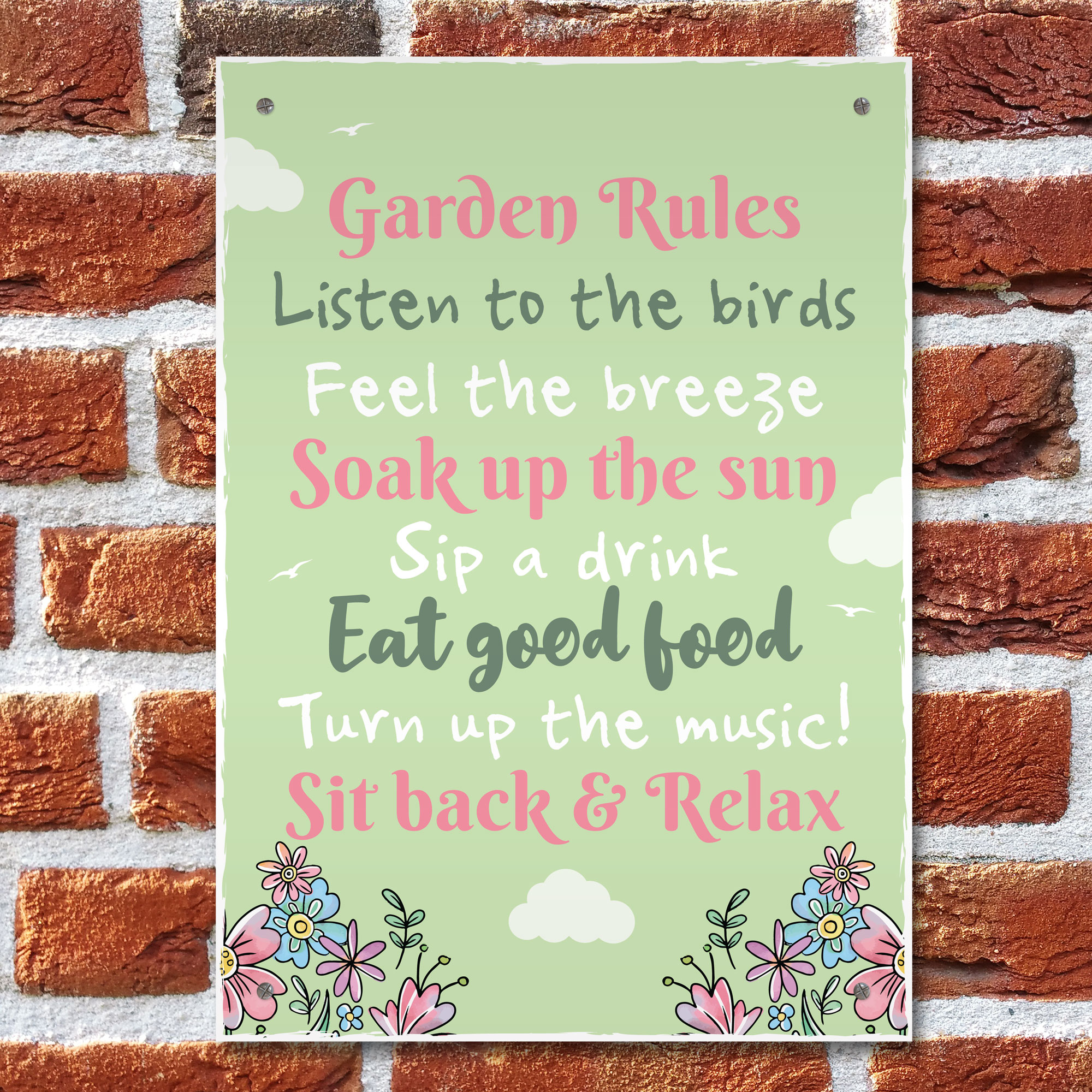Funny Garden Rules Wall Plaque For Garden Shed Summer House Decor Gift