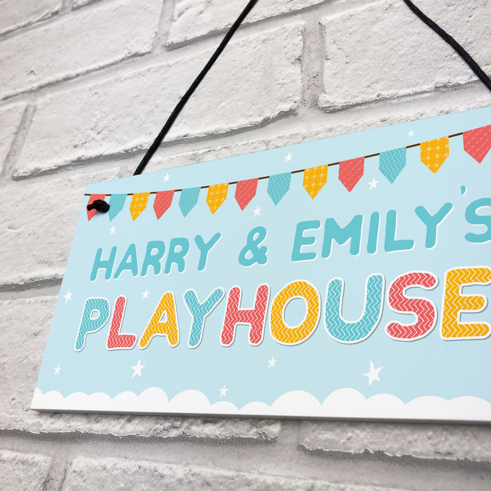 PERSONALISED Playhouse Hanging Sign Playroom Childrens Den Bedroom