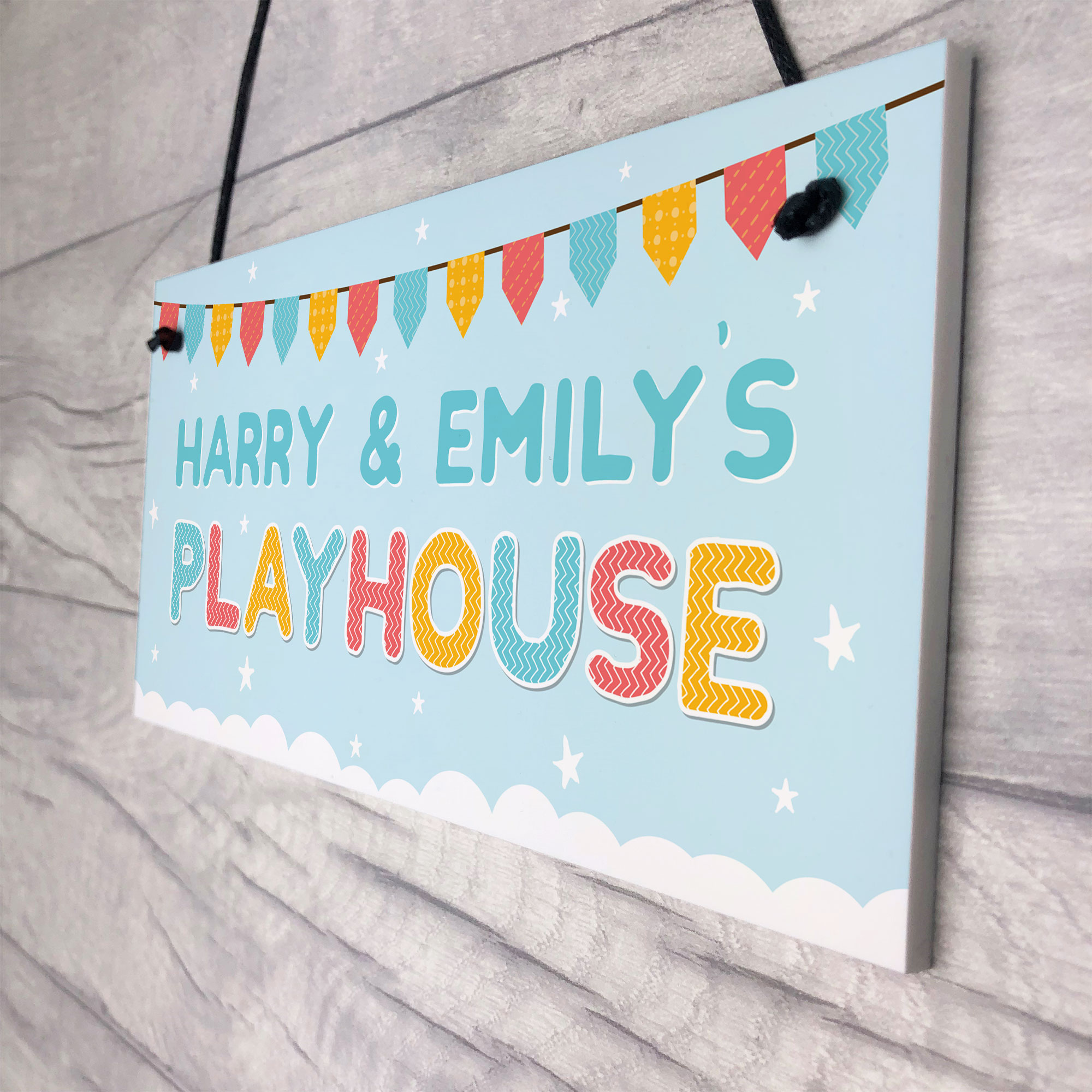 PERSONALISED Playhouse Hanging Sign Playroom Childrens Den Bedroom