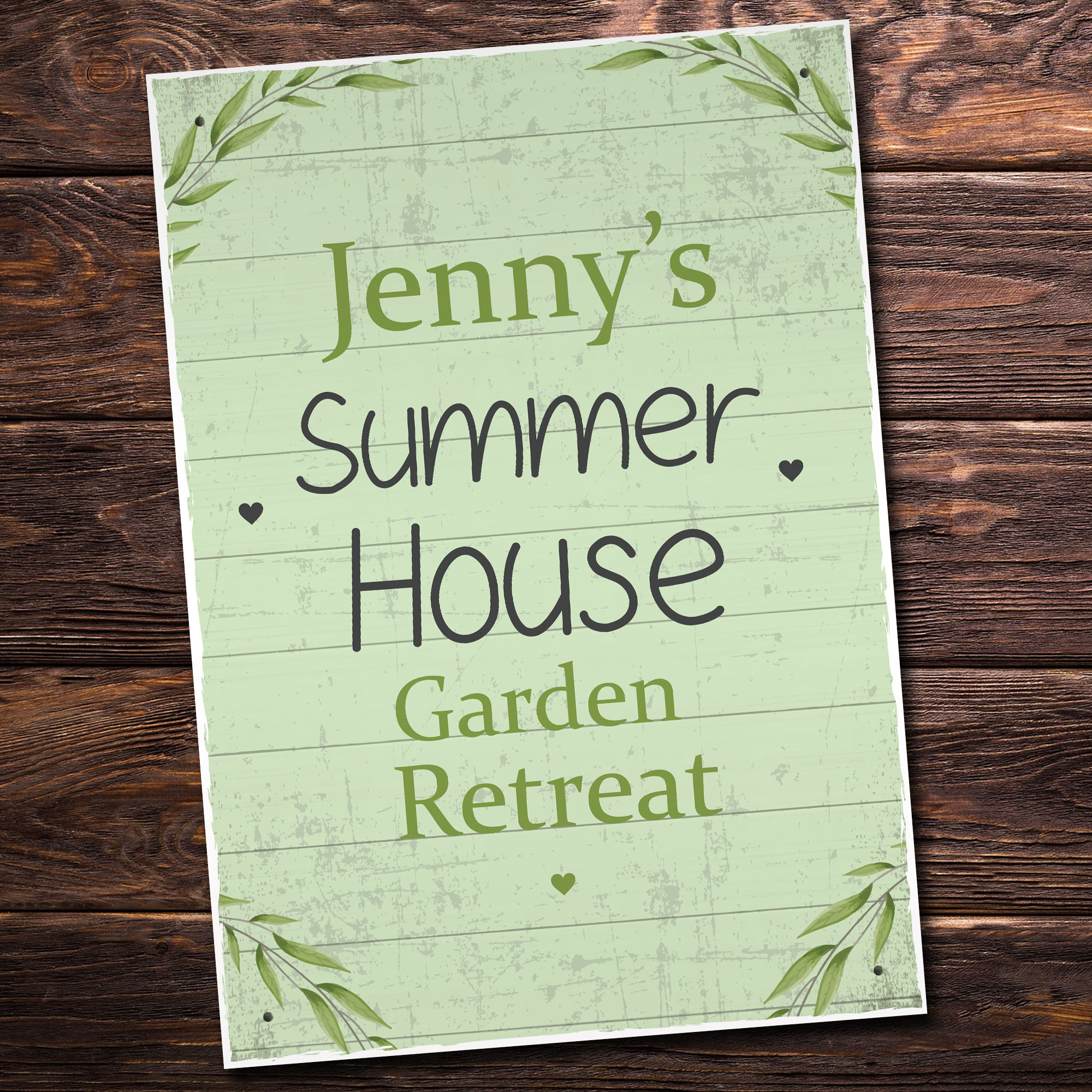 Summer House Personalised Plaque Hanging Garden Shed Sign Gift For Her