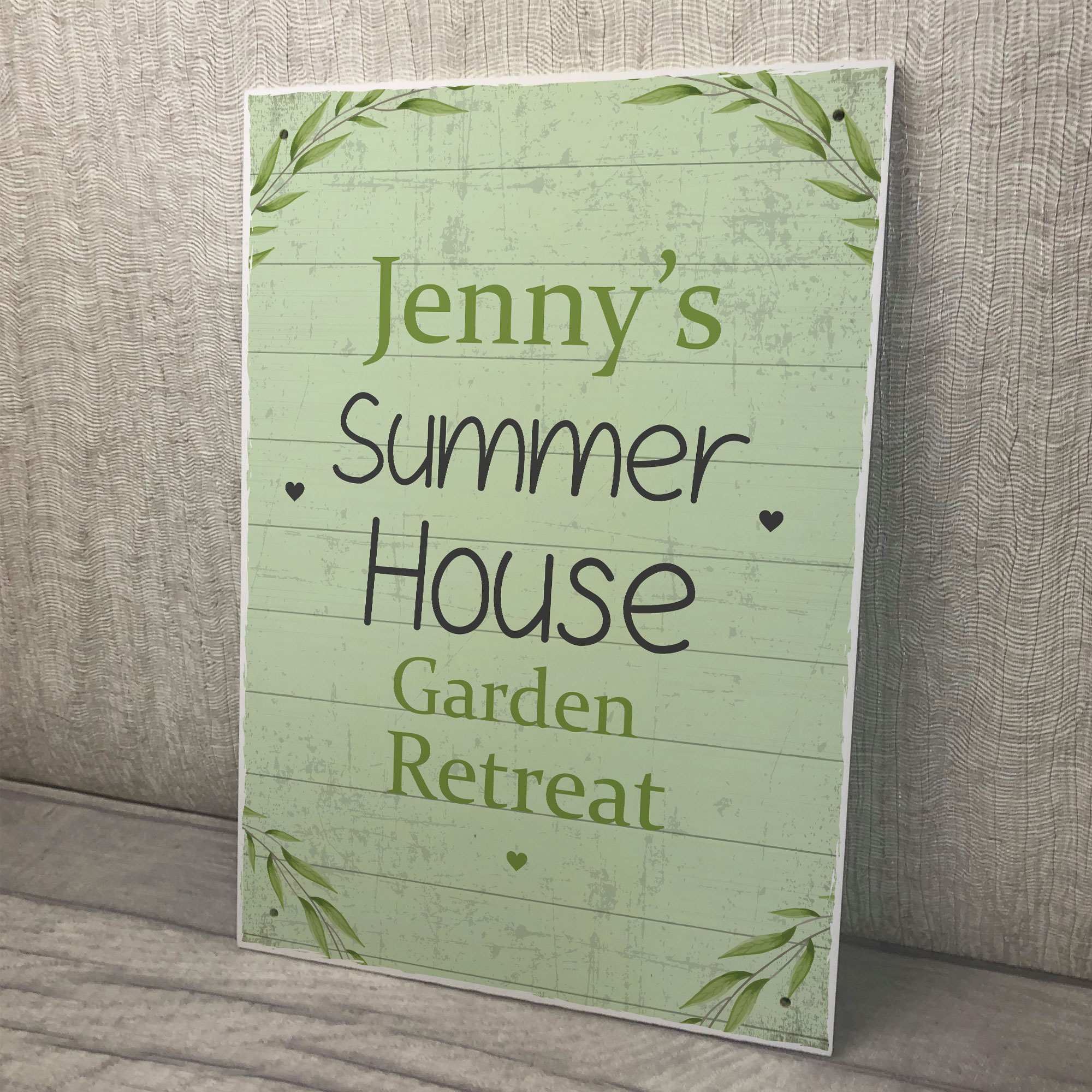 Summer House Personalised Plaque Hanging Garden Shed Sign Gift For Her