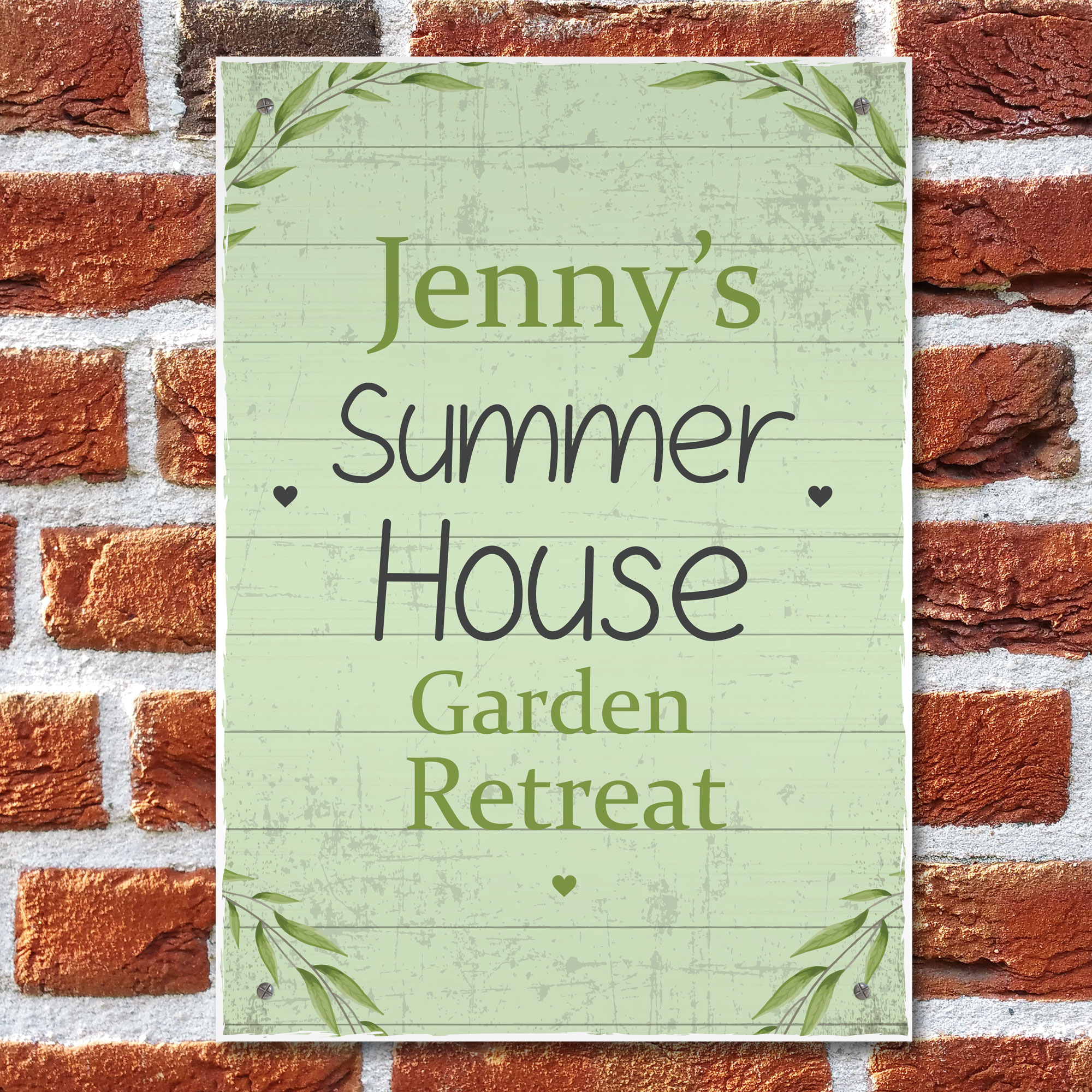 Summer House Personalised Plaque Hanging Garden Shed Sign Gift For Her