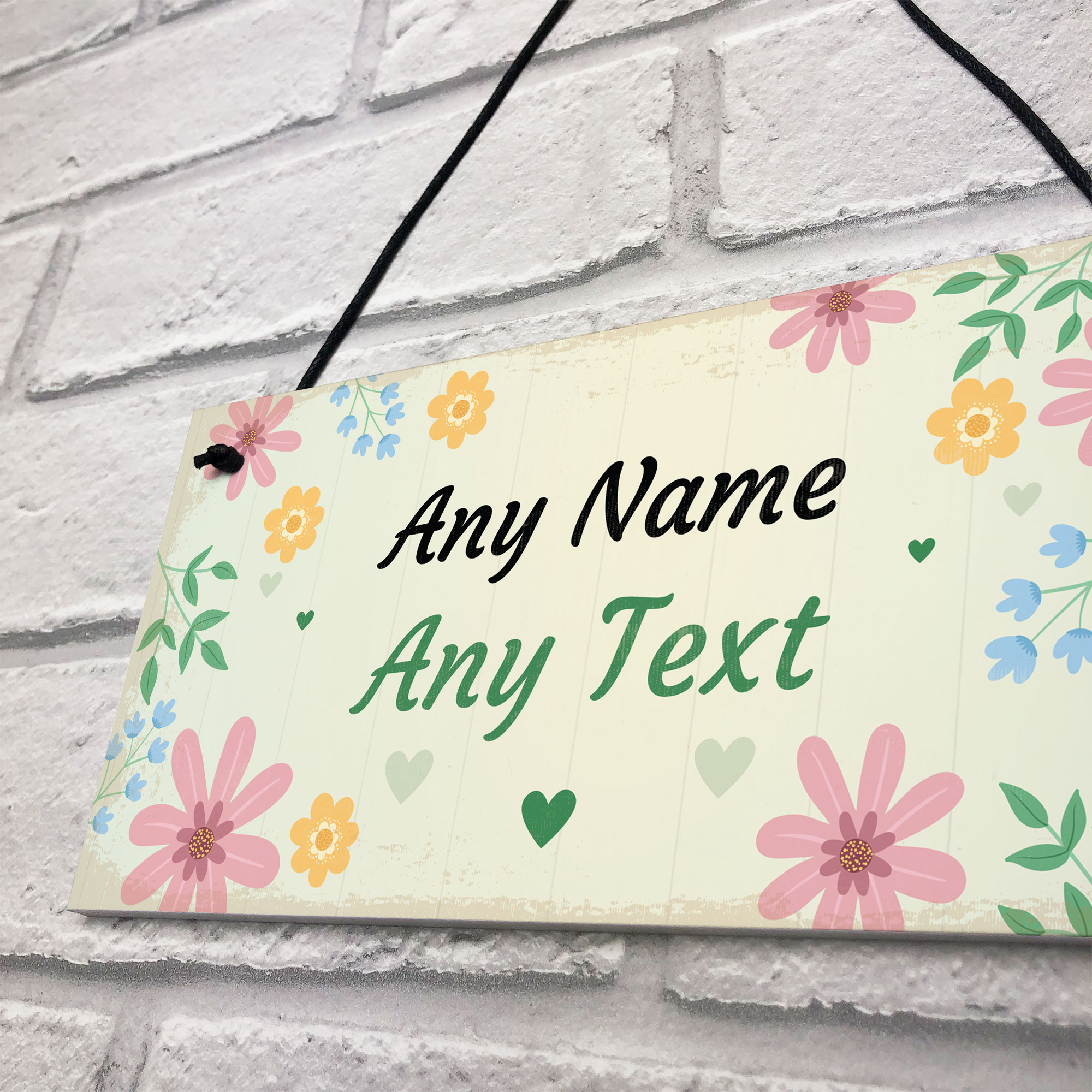 PERSONALISED Flowers Garden Plaque Any Name Text Garden Shed Wall Sign