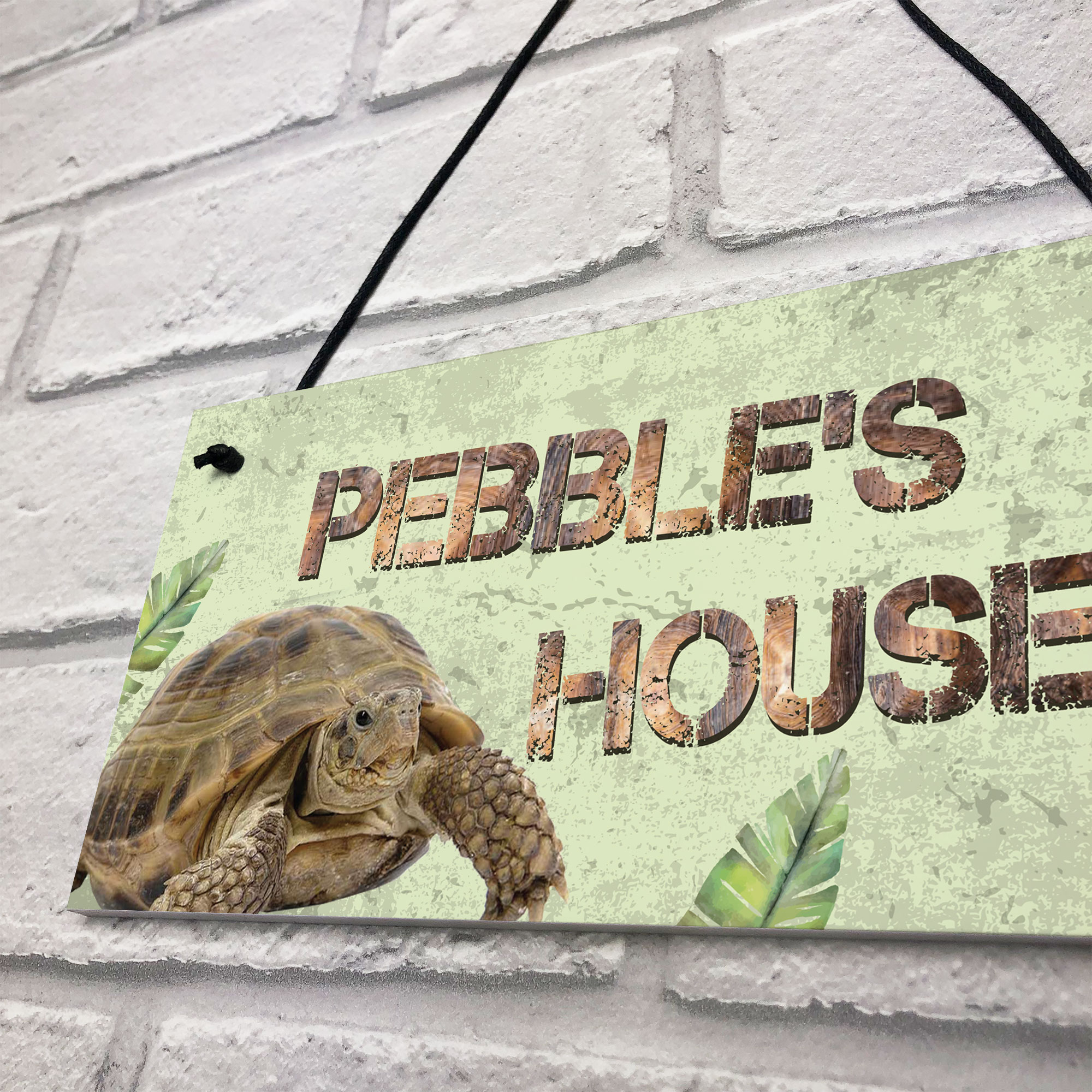 Personalised Pet Turtle Tortoise House Hanging Sign Home Plaque Pet