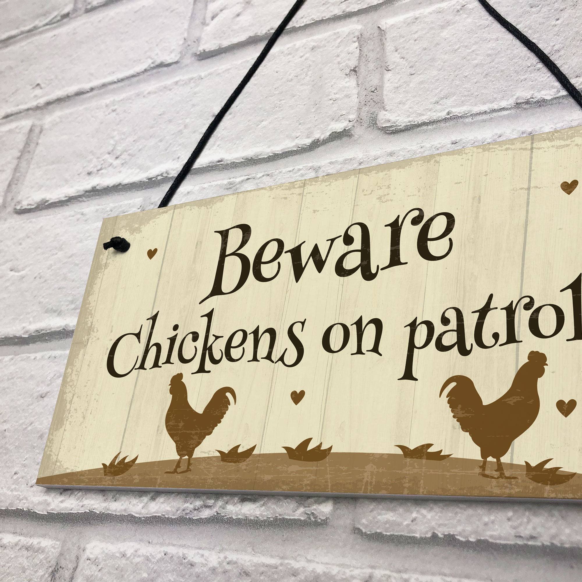 Funny Chicken Sign Chickens On Patrol Chicken Coop Hen House Garden Sign eBay