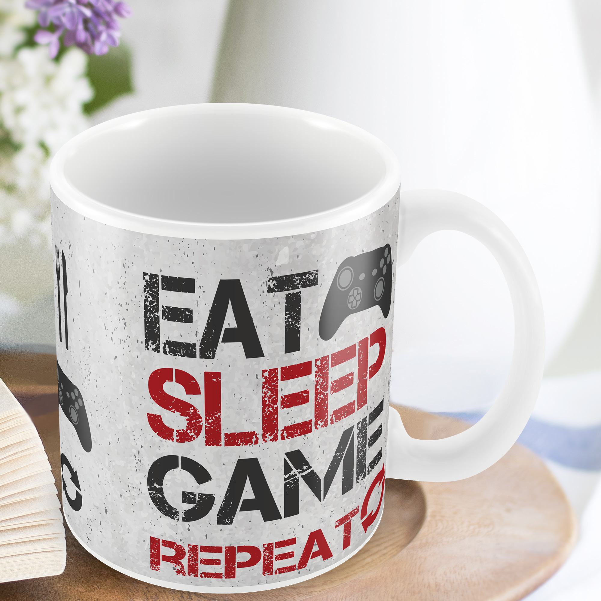 Eat Sleep Game Repeat Gaming Mug Gamer Accessories Christmas Gift Son ...