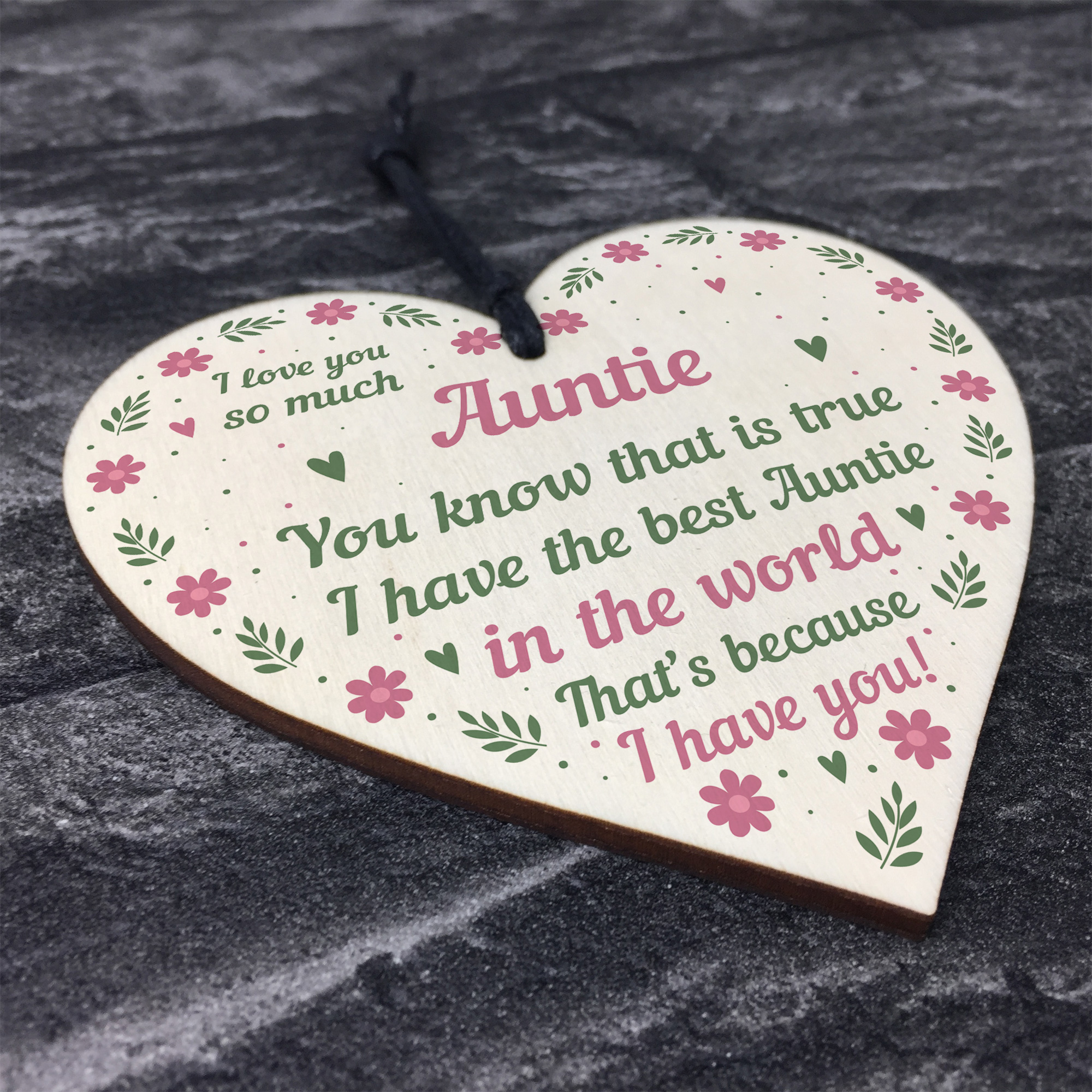Best Auntie Gift Wooden Heart Birthday Xmas Gifts For Auntie From Niece