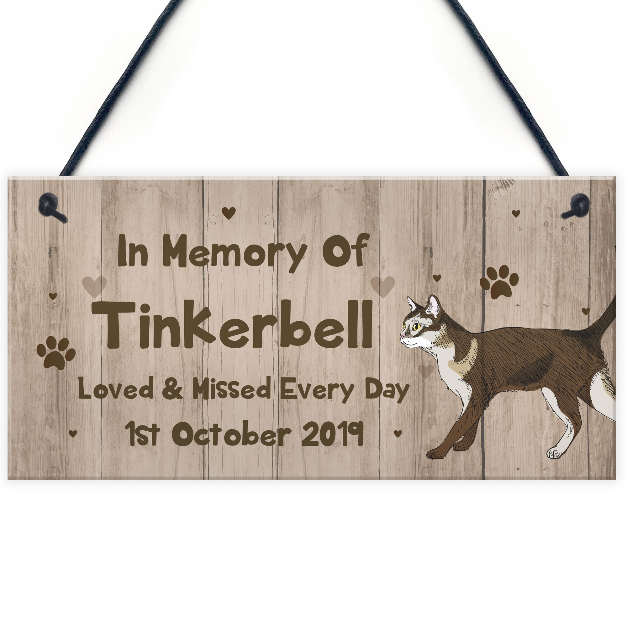 Pet Memorial Plaque Personalised In Memory Plaque Cat Memorial Gift Cat