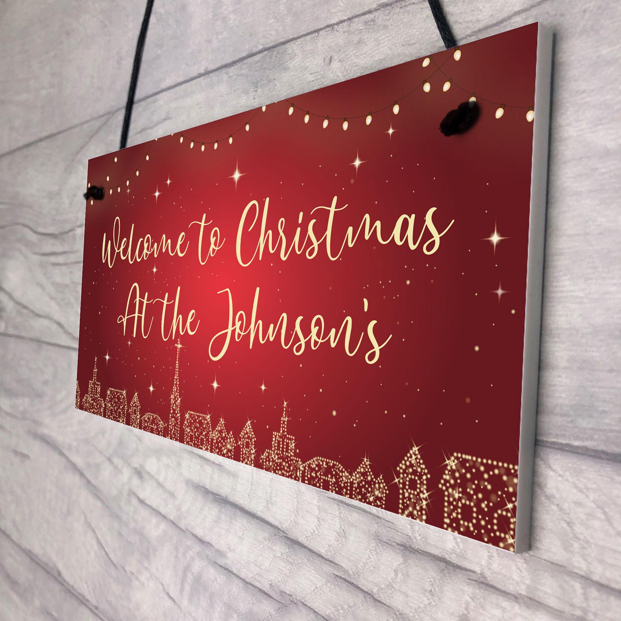 PERSONALISED Christmas Home Sign Plaque Christmas Decorations