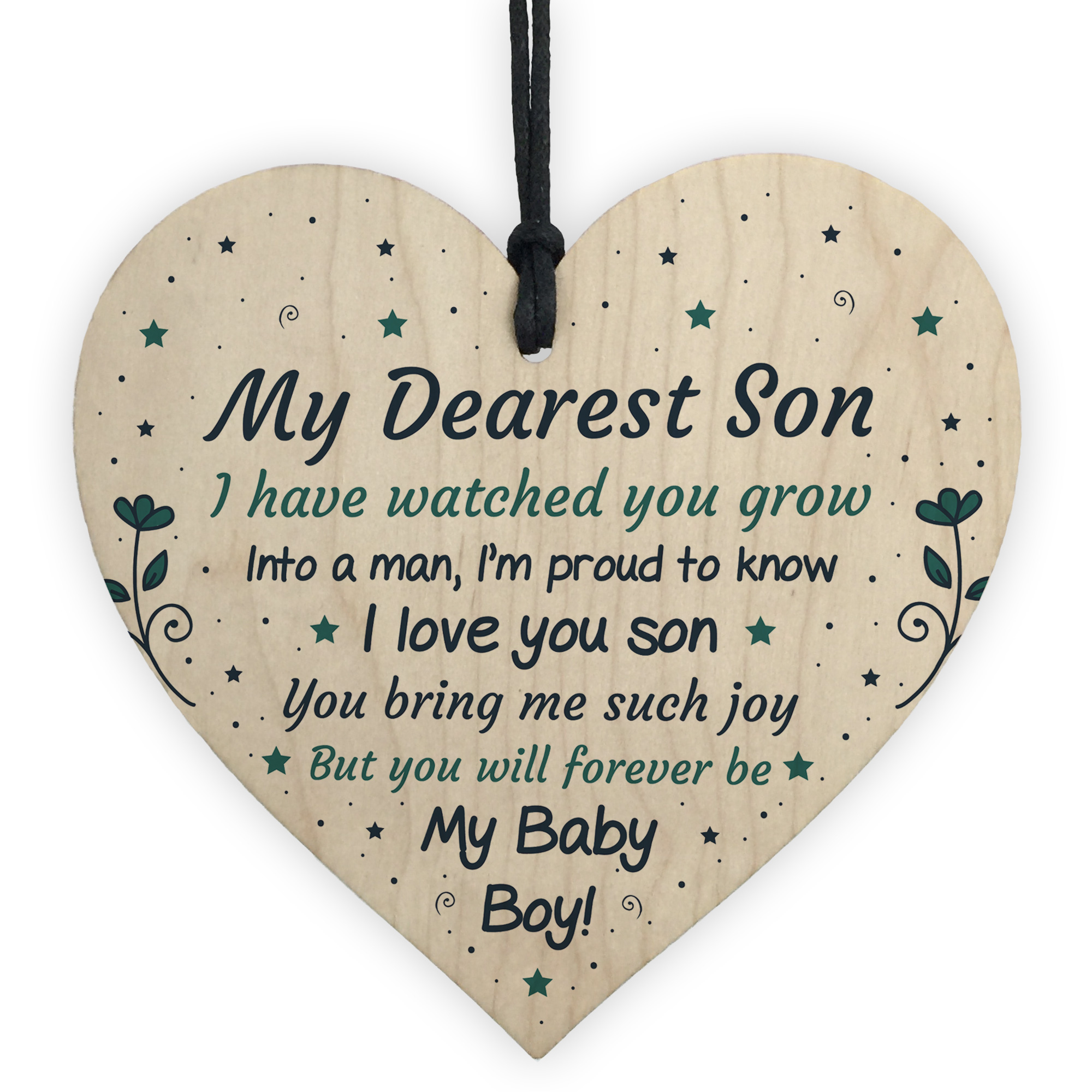 Son Christmas Gifts Wooden Heart Plaques Birthday Gift For Son Novelty