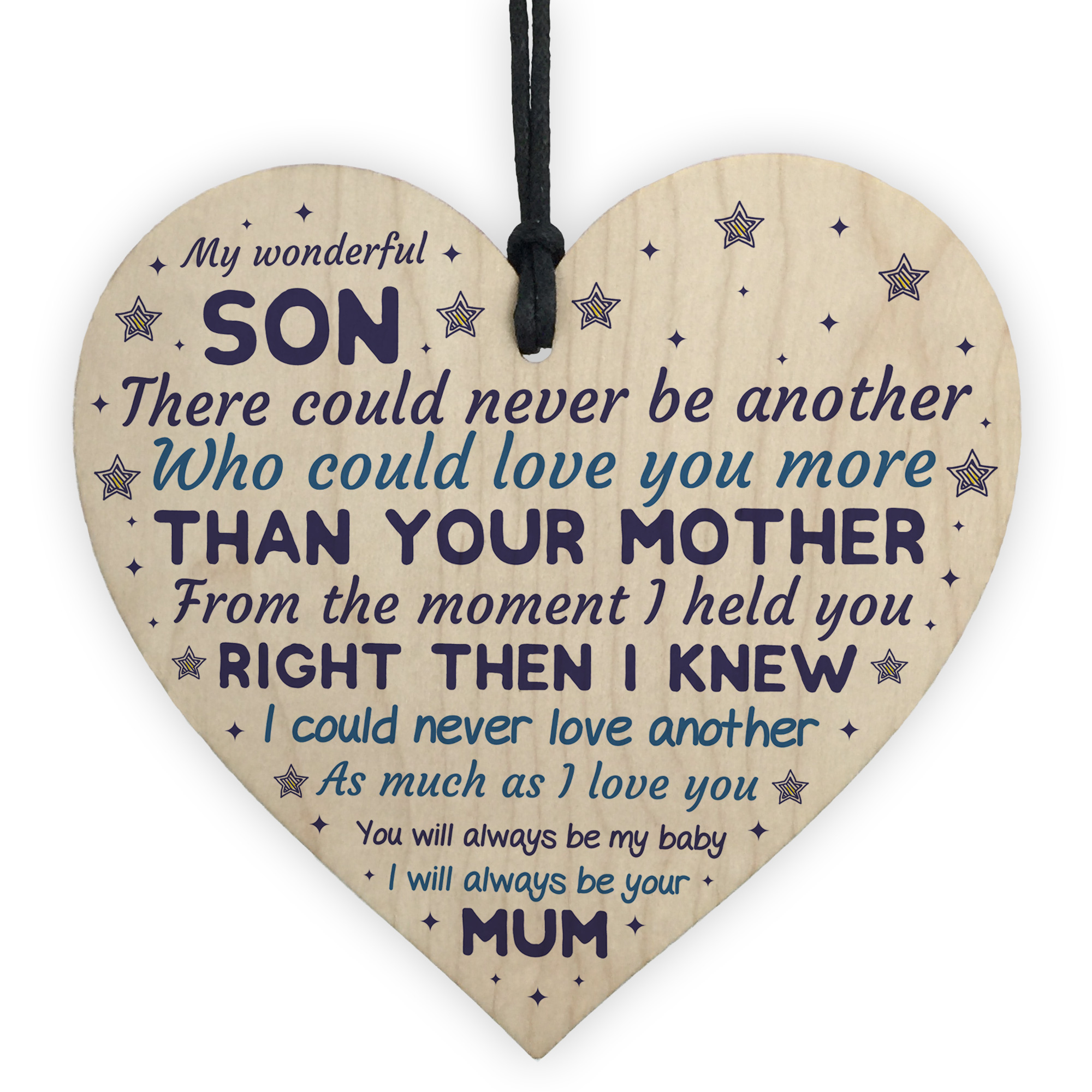 Son Christmas Gifts Wooden Heart Plaques Birthday Gift For Son Novelty