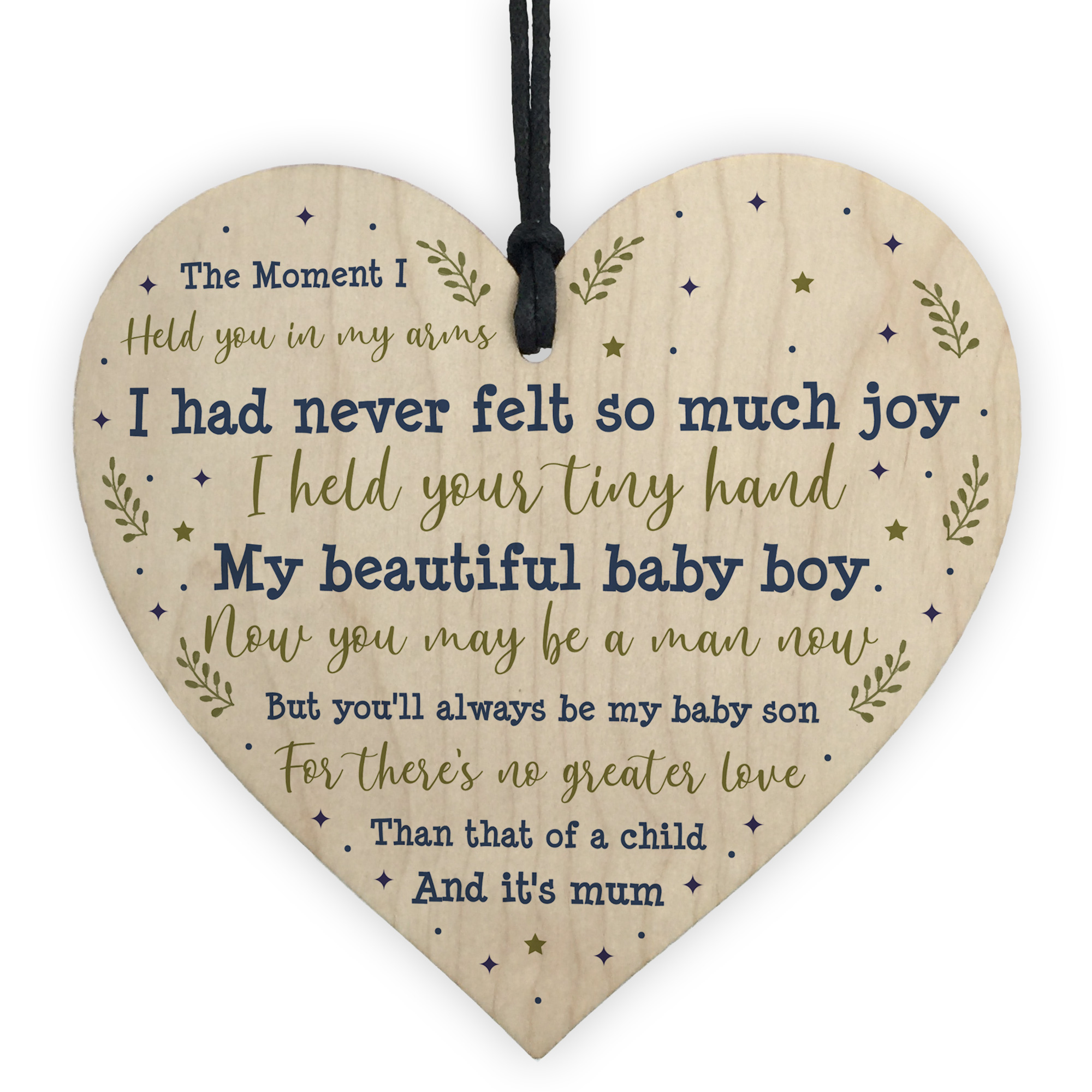 Son Christmas Gifts Wooden Heart Plaques Birthday Gift For Son Novelty