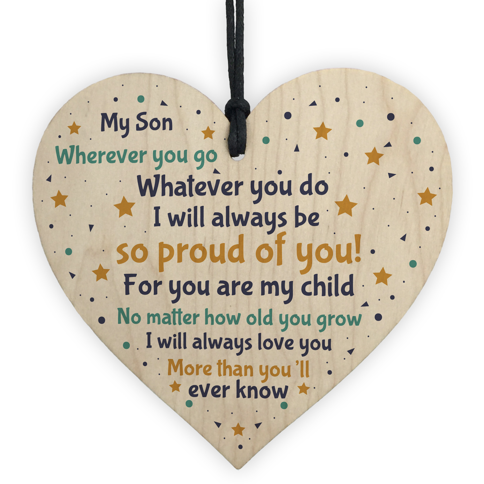 Son Christmas Gifts Wooden Heart Plaques Birthday Gift For Son Novelty