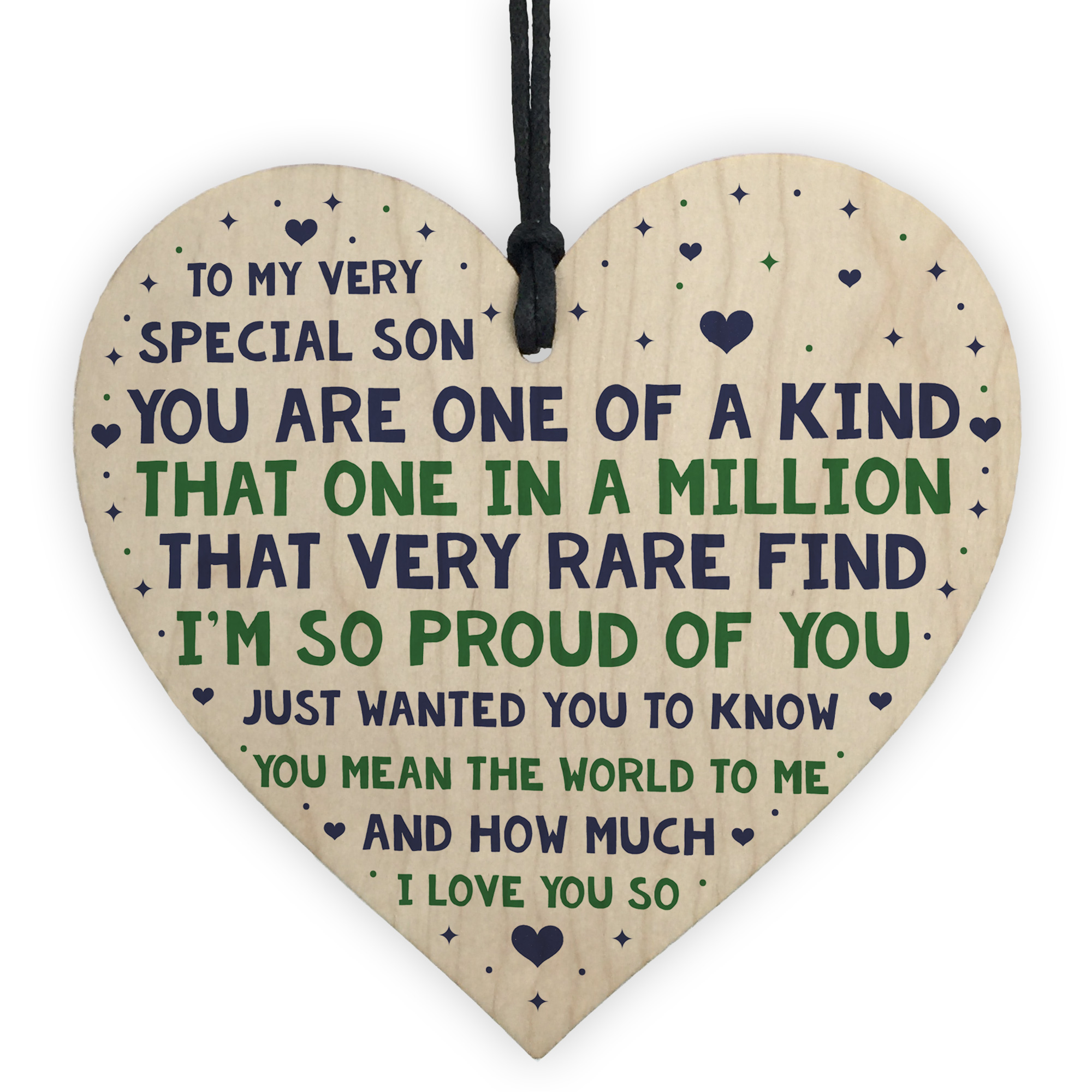 Son Christmas Gifts Wooden Heart Plaques Birthday Gift For Son Novelty