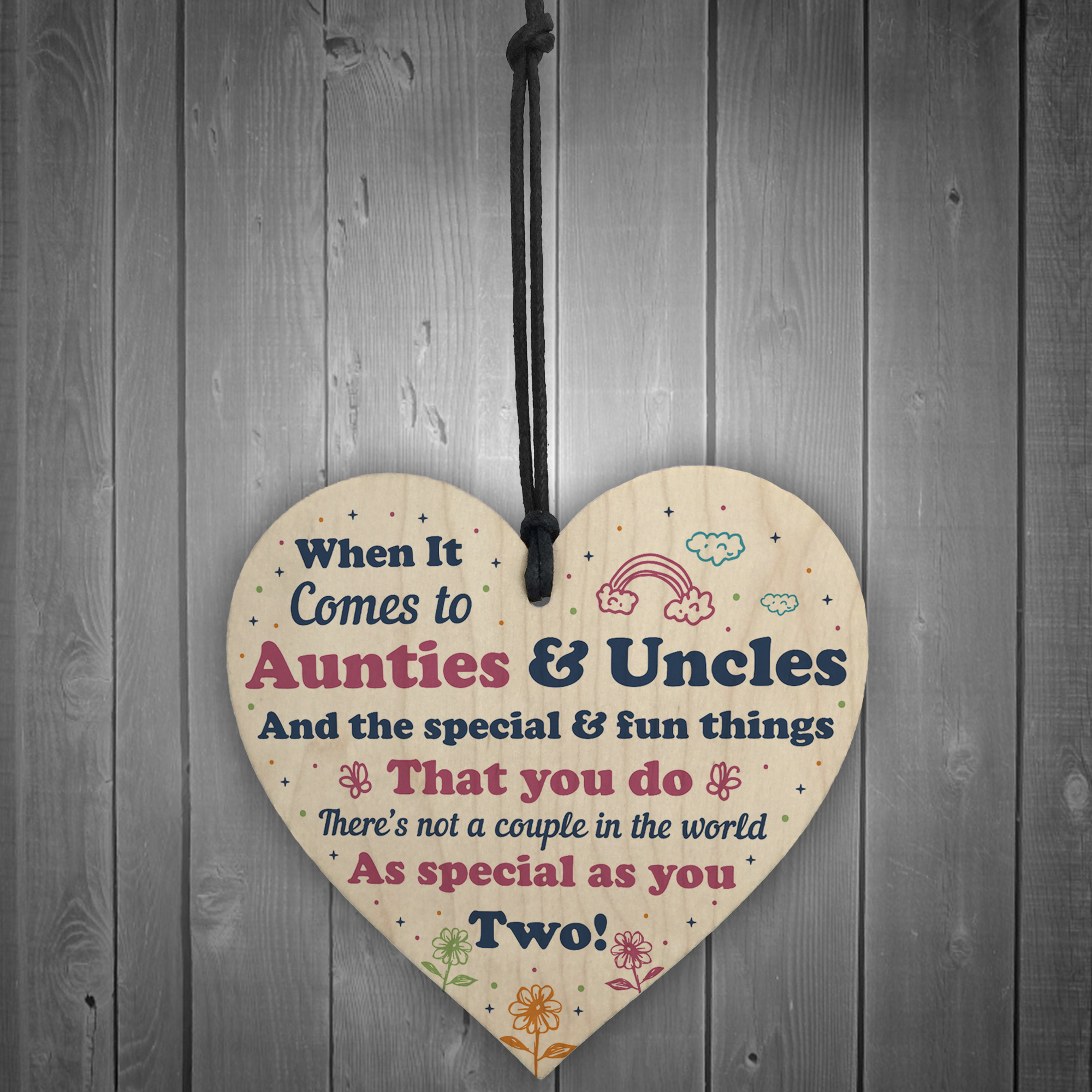 Auntie And Uncle Gifts Wooden Heart Auntie Uncle Birthday Christmas
