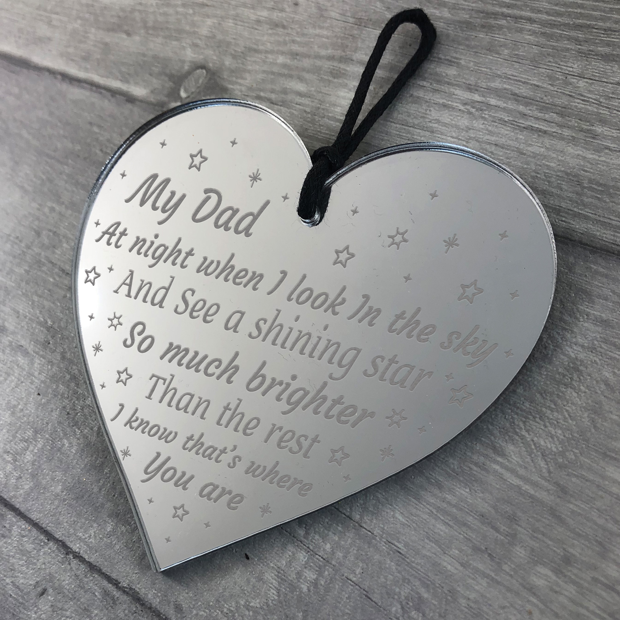 Memorial Gift For Dad Acrylic Heart Christmas Memorial Decoration Memorial Gifts | eBay