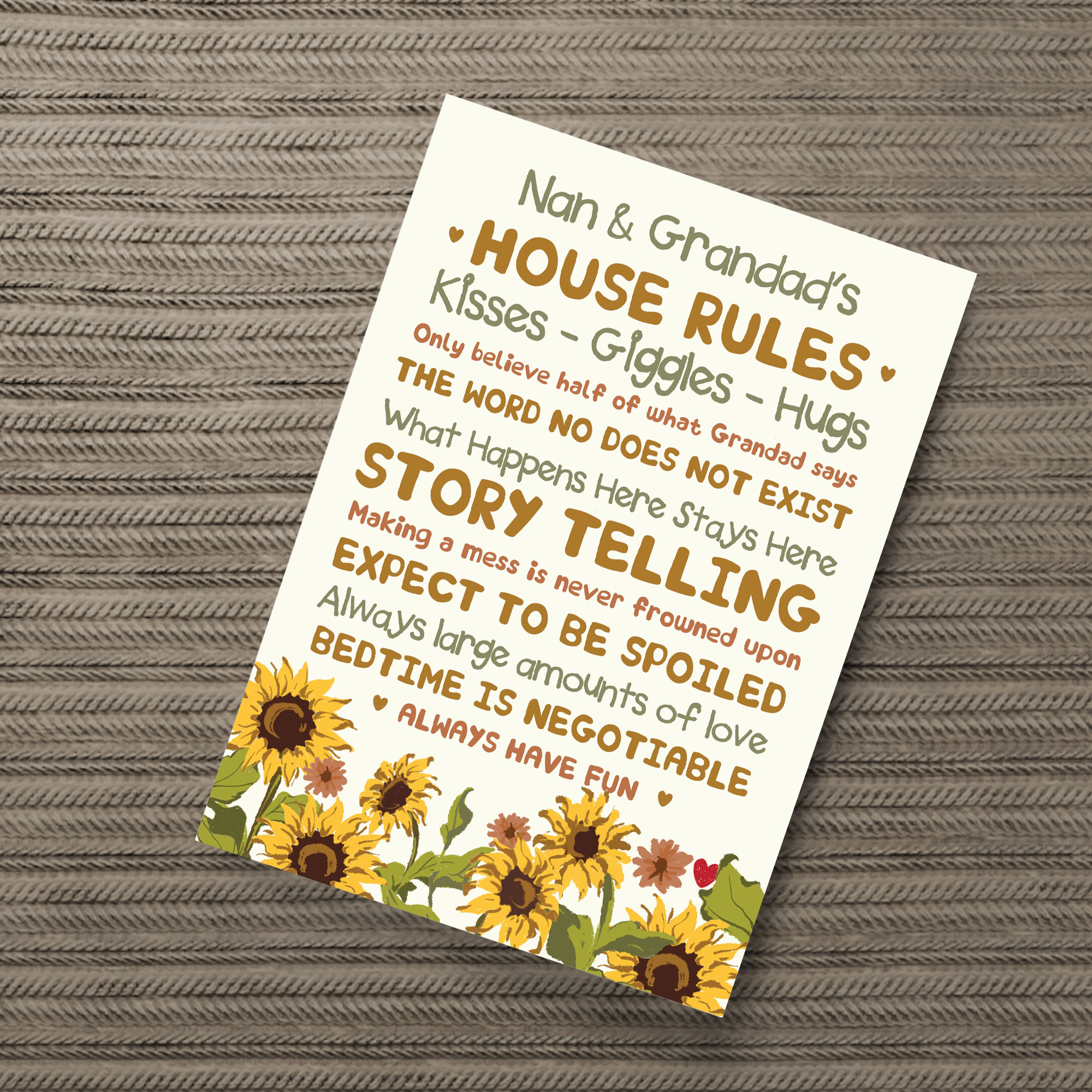 Nan And Grandad Gifts Wall Print Nan Grandad Birthday Christmas Gift Thank You | eBay