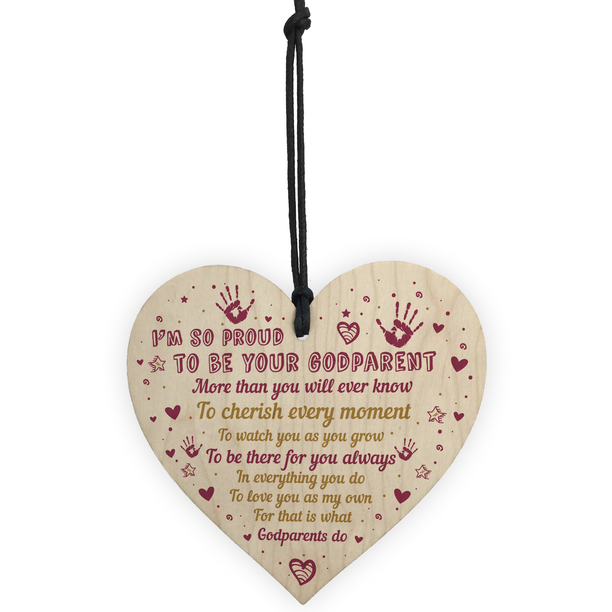 Gift For Goddaughter Godson For Birthday Wooden Heart ...