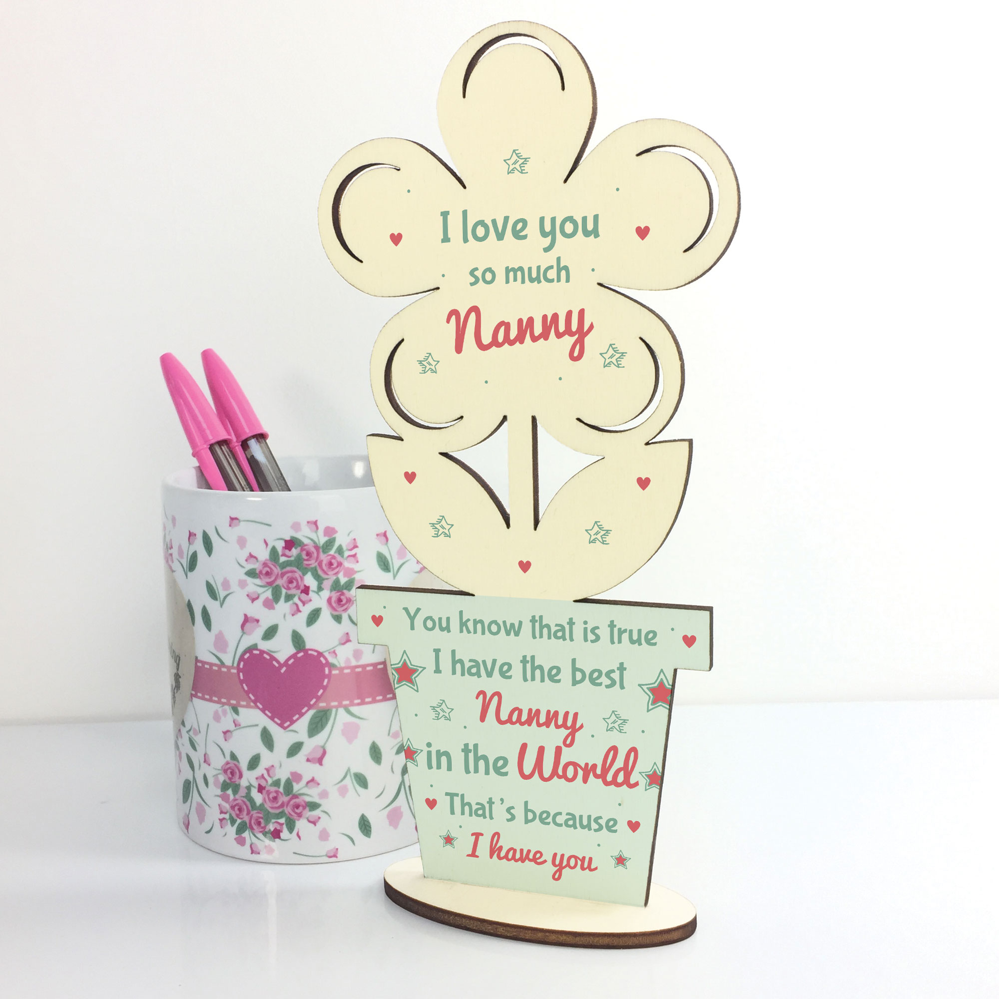 Gift For Nanny Wood Flower Best Nanny Birthday Gift Special Thank You