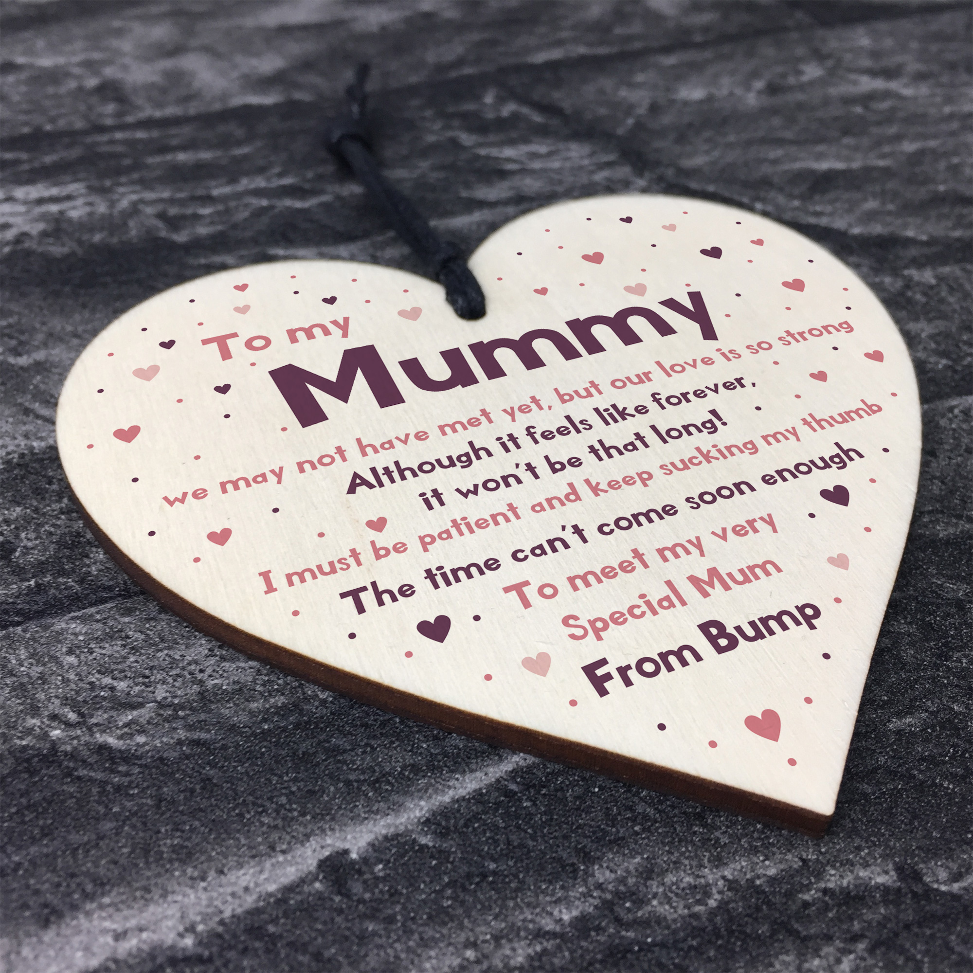 Mummy To Be Gifts From Bump Wooden Heart New Baby Gift Mothers Day Gift eBay