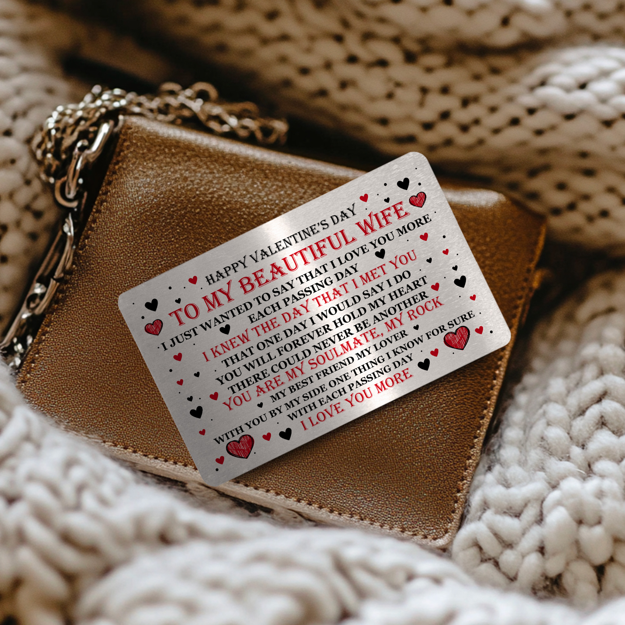Valentines Day Gift For Husband or Wife Metal Wallet Card Gifts For Him