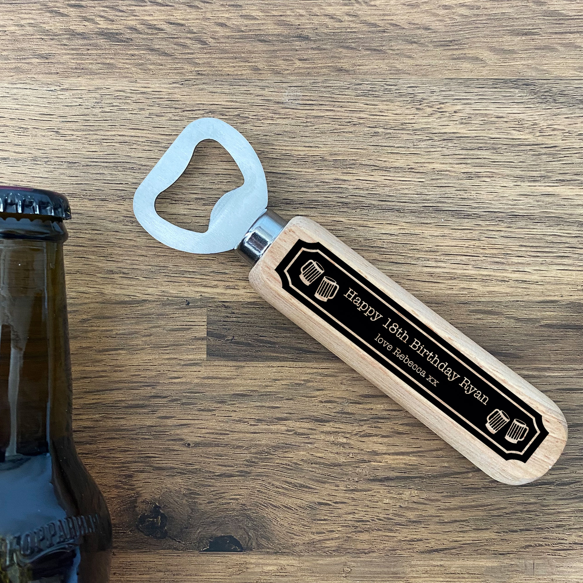 Personalised Mens 18th Birthday Wooden Bottle Opener Sons Nephews Engraved Gift Personalised Mens 18th Birthday Wooden Bottle Opener Sons Nephews Engraved Gift