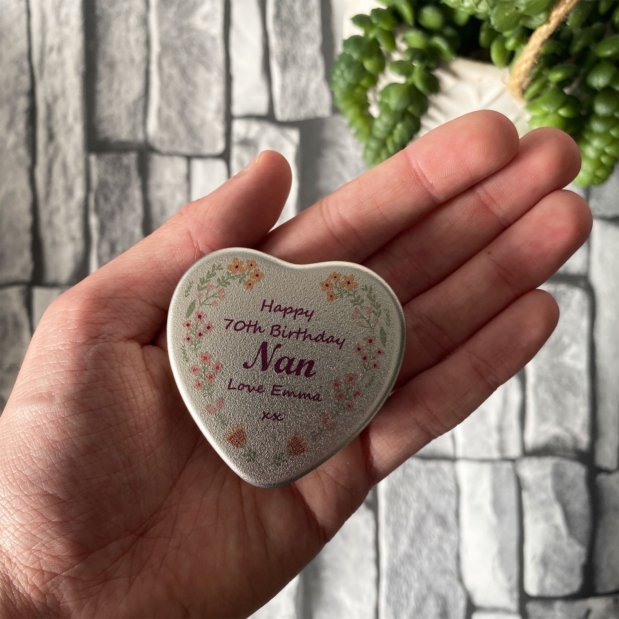 Birthday Gift For Nan Personalised Heart Tin Nan Gift From Grandchildren eBay