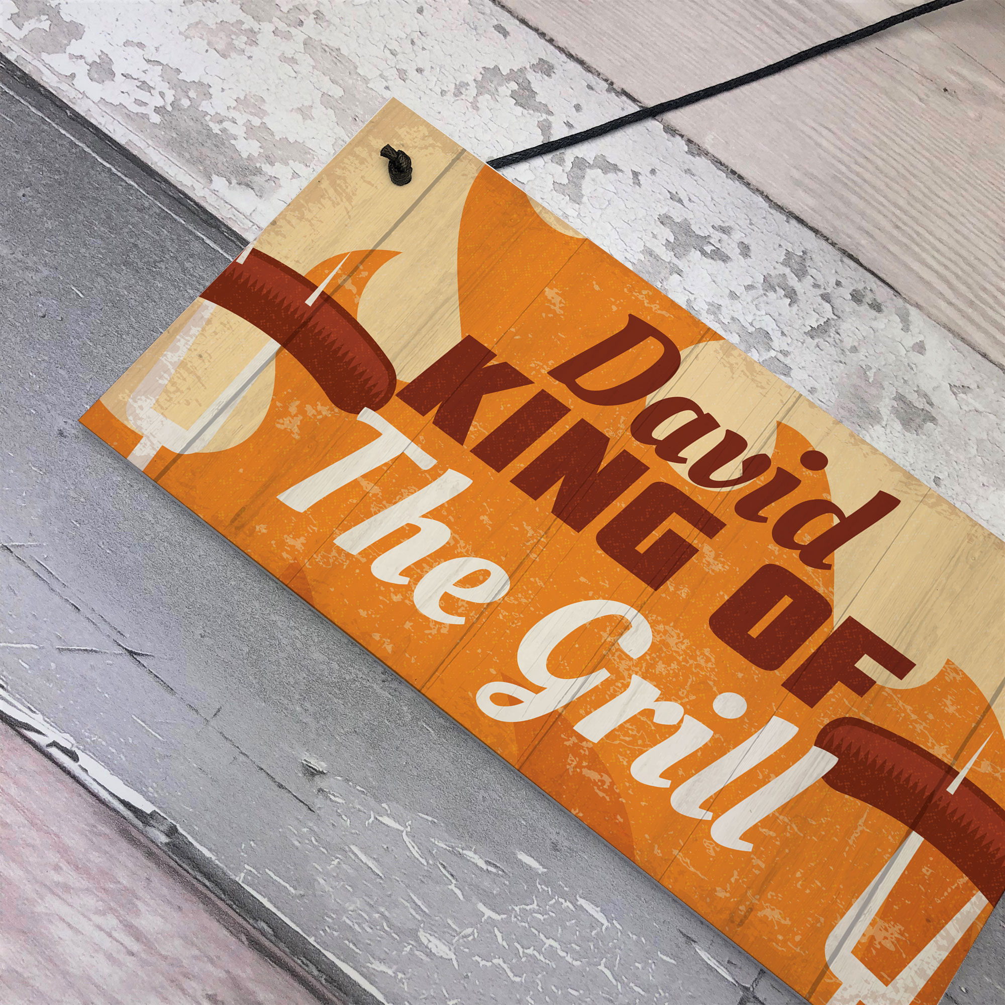 Personalised King Of The Grill Funny Barbecue BBQ Garden Signs And