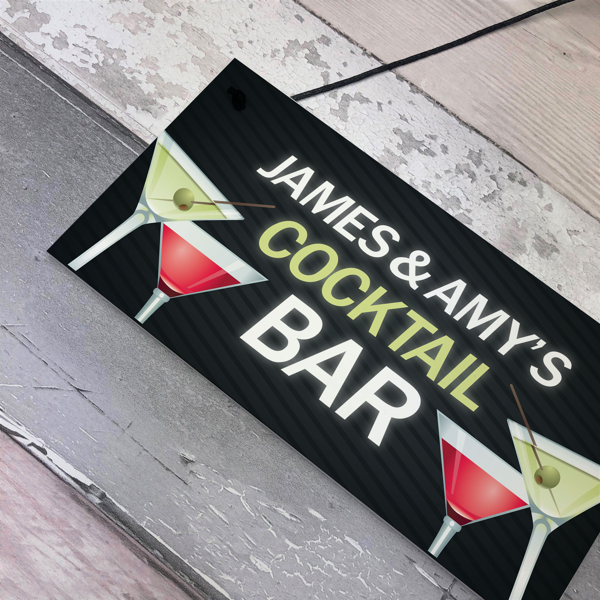 Personalised Cocktail Bar Signs Plaques Novelty Bar Sign For Home
