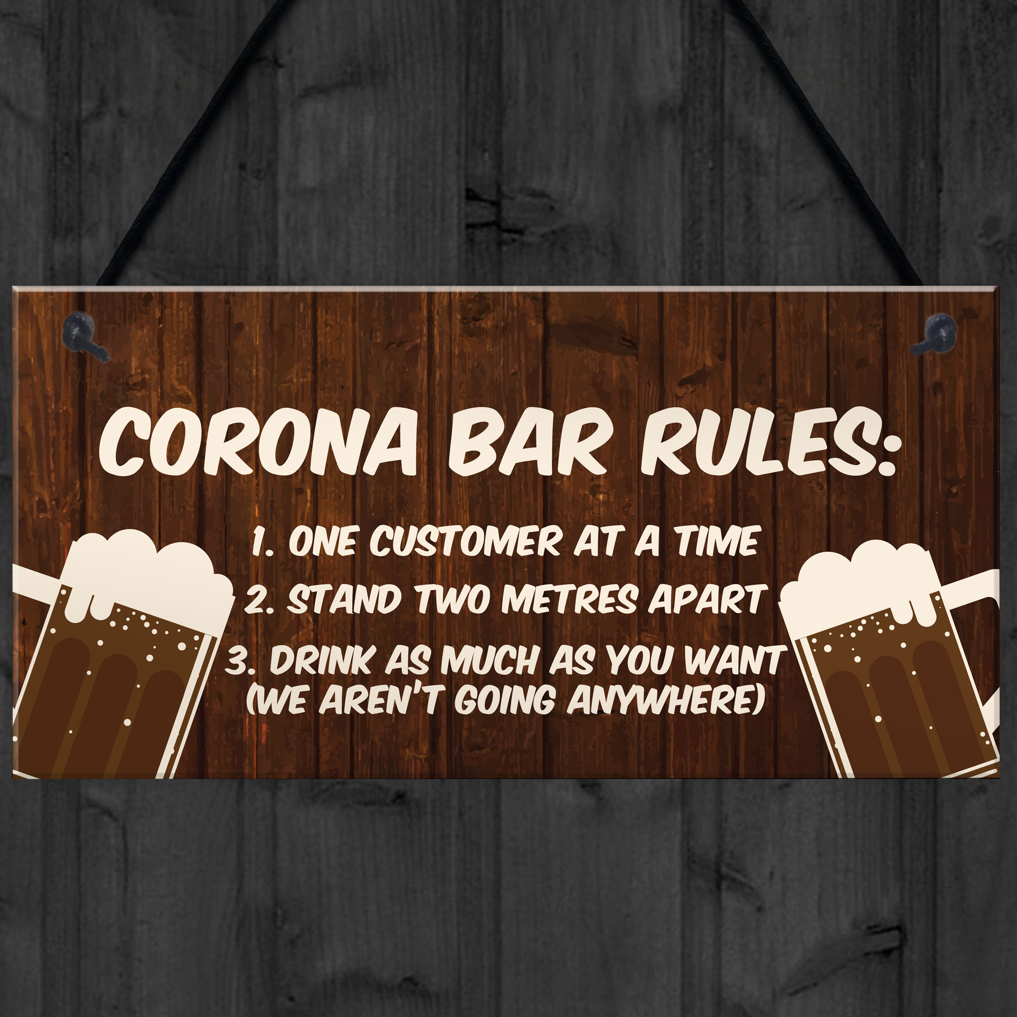Funny Corona Bar Rules Sign Hanging Garden Pub Bar Sign Alcohol Beer