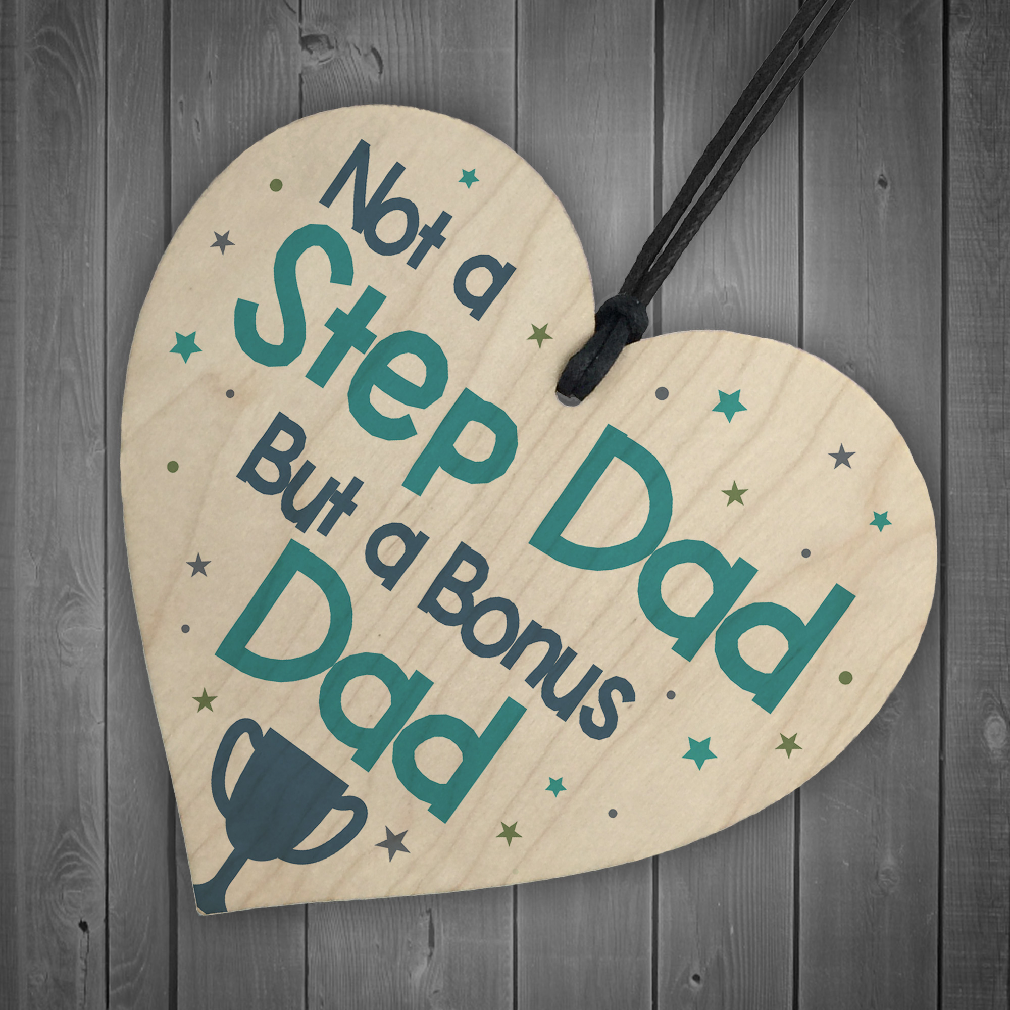 Novelty Gift For Step Dad Fathers Day Gifts For Step Dad Wooden Heart