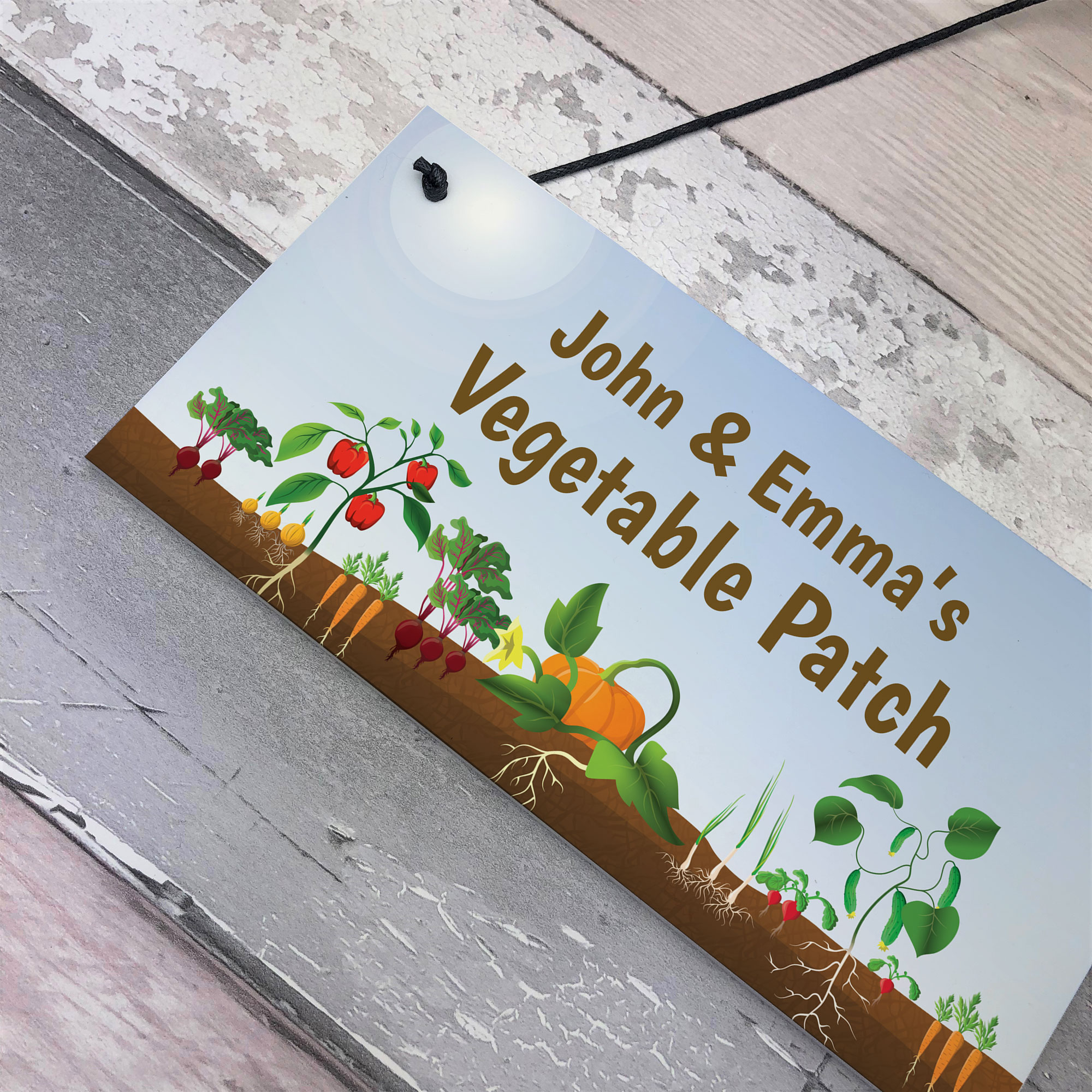 Personalised Vegetable Patch Sign Allotment Greenhouse Gifts Garden