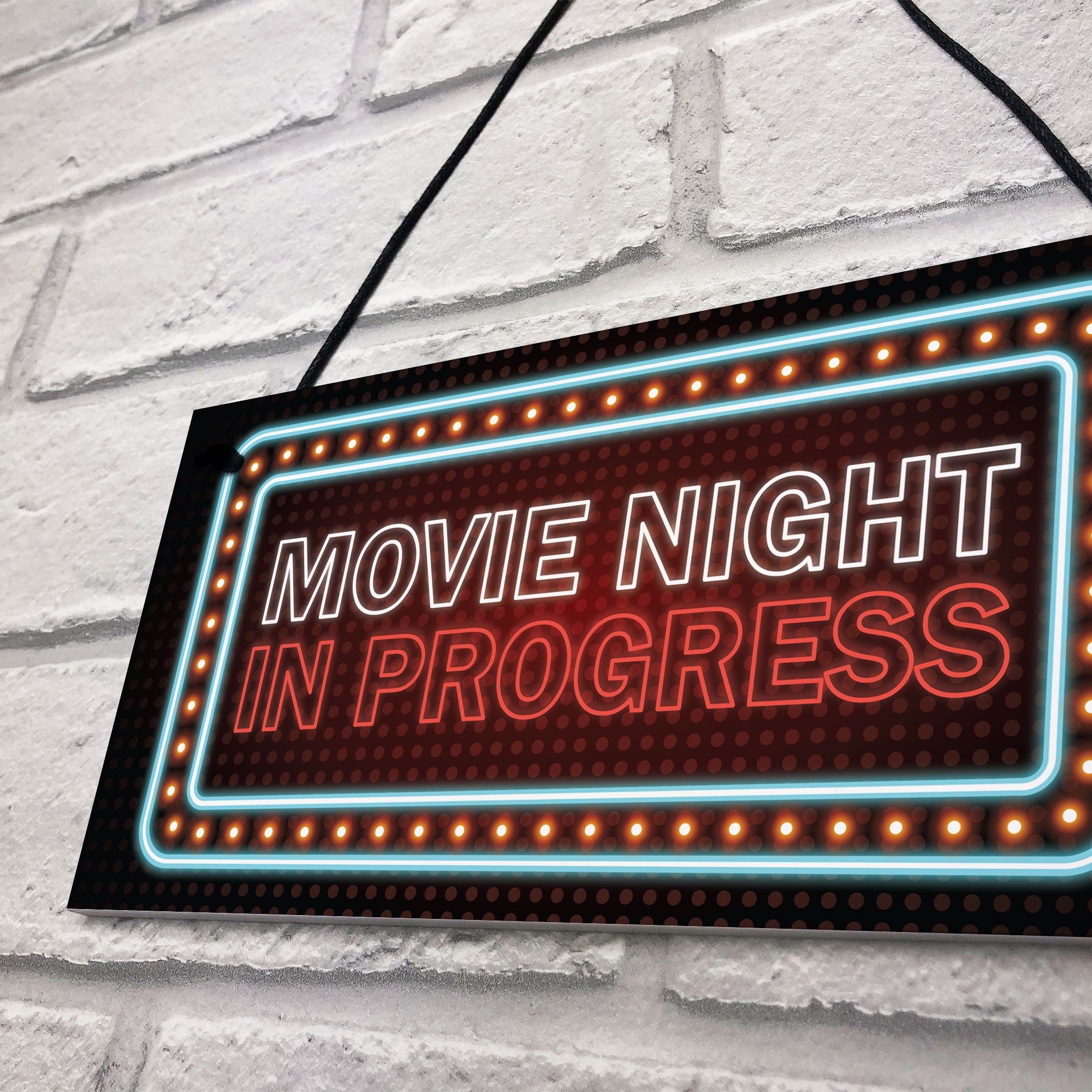 Novelty Cinema Room Sign NEON EFFECT Movie Night Plaque Home Decor Gift eBay