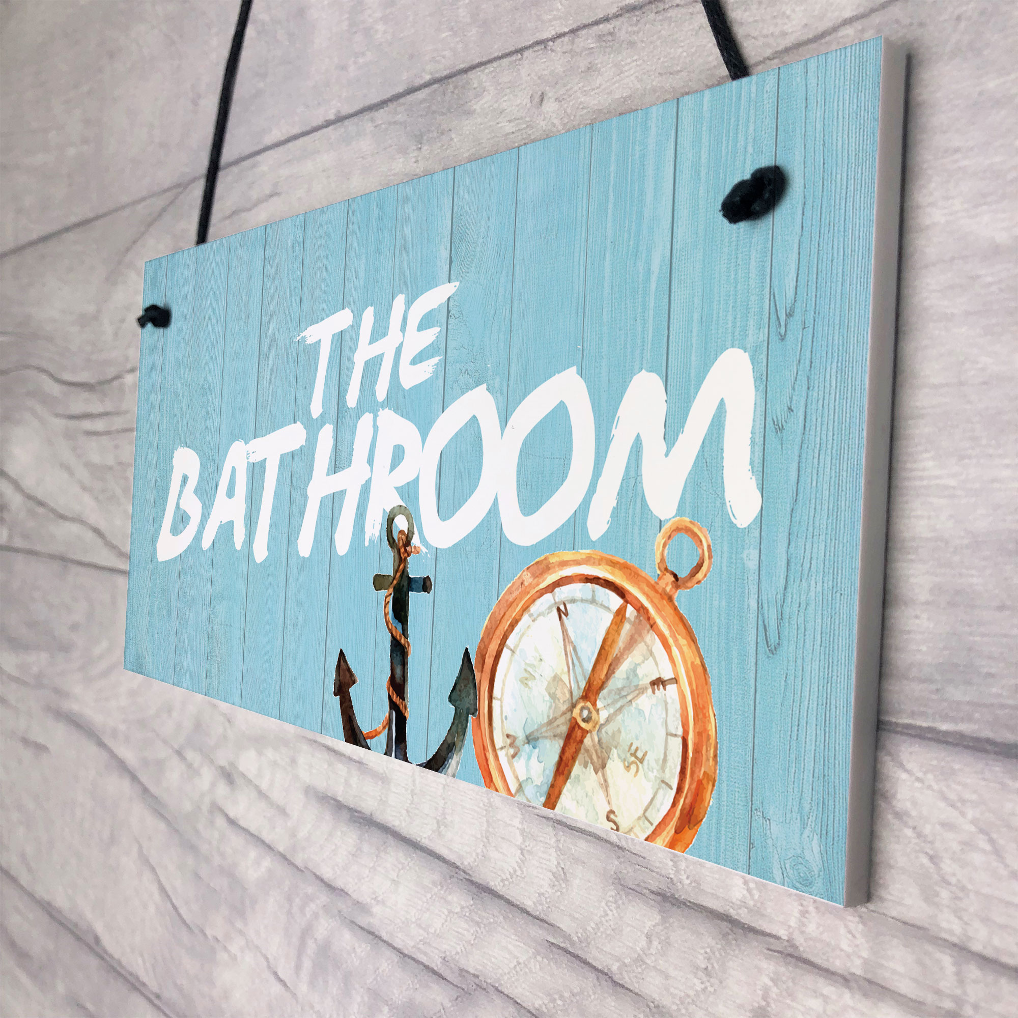 Nautical Bathroom Decor Hanging Sign Home Decor Toilet Decorations