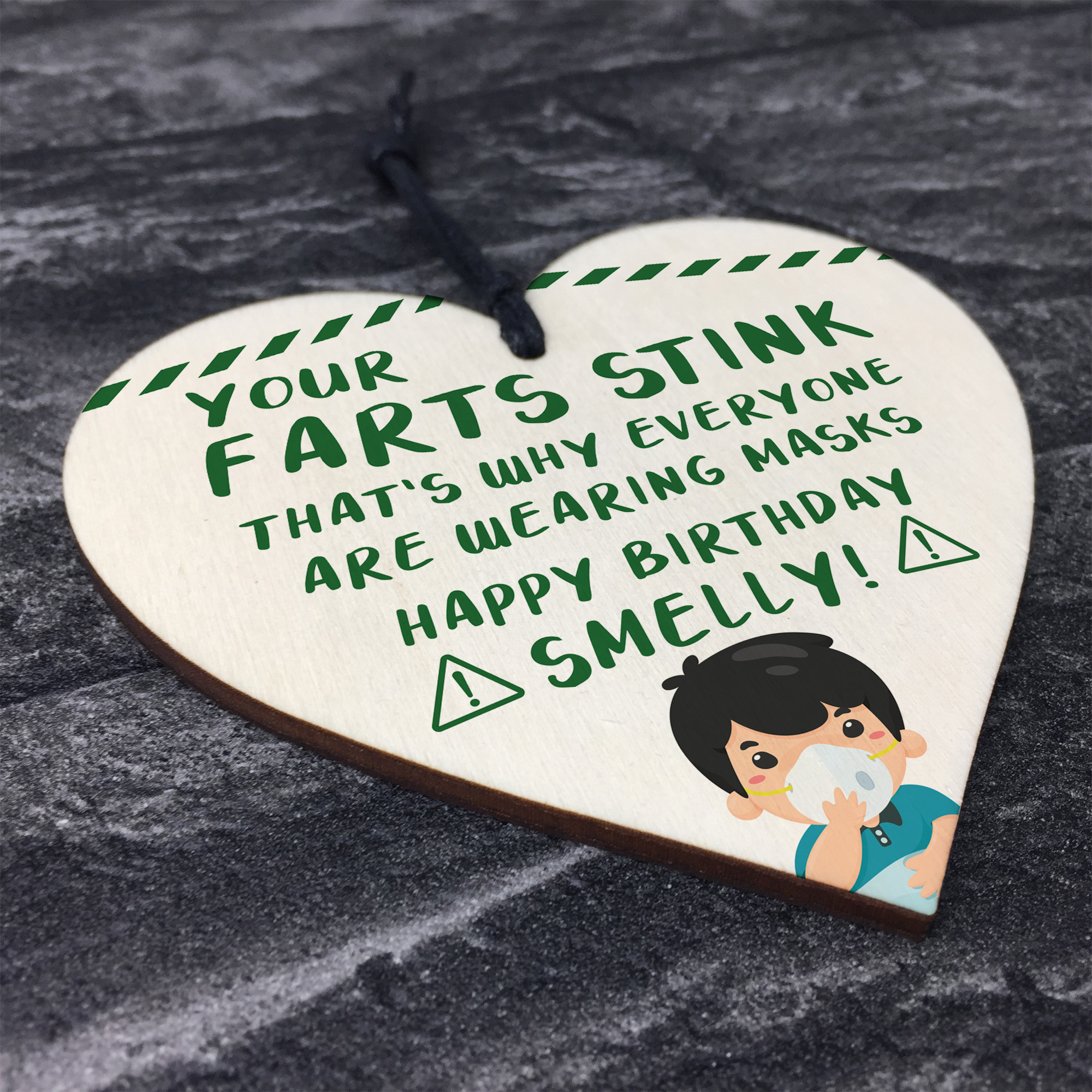 Rude Birthday Gift For Her Him Wooden Heart Funny Quarantine Lockdown Gift eBay