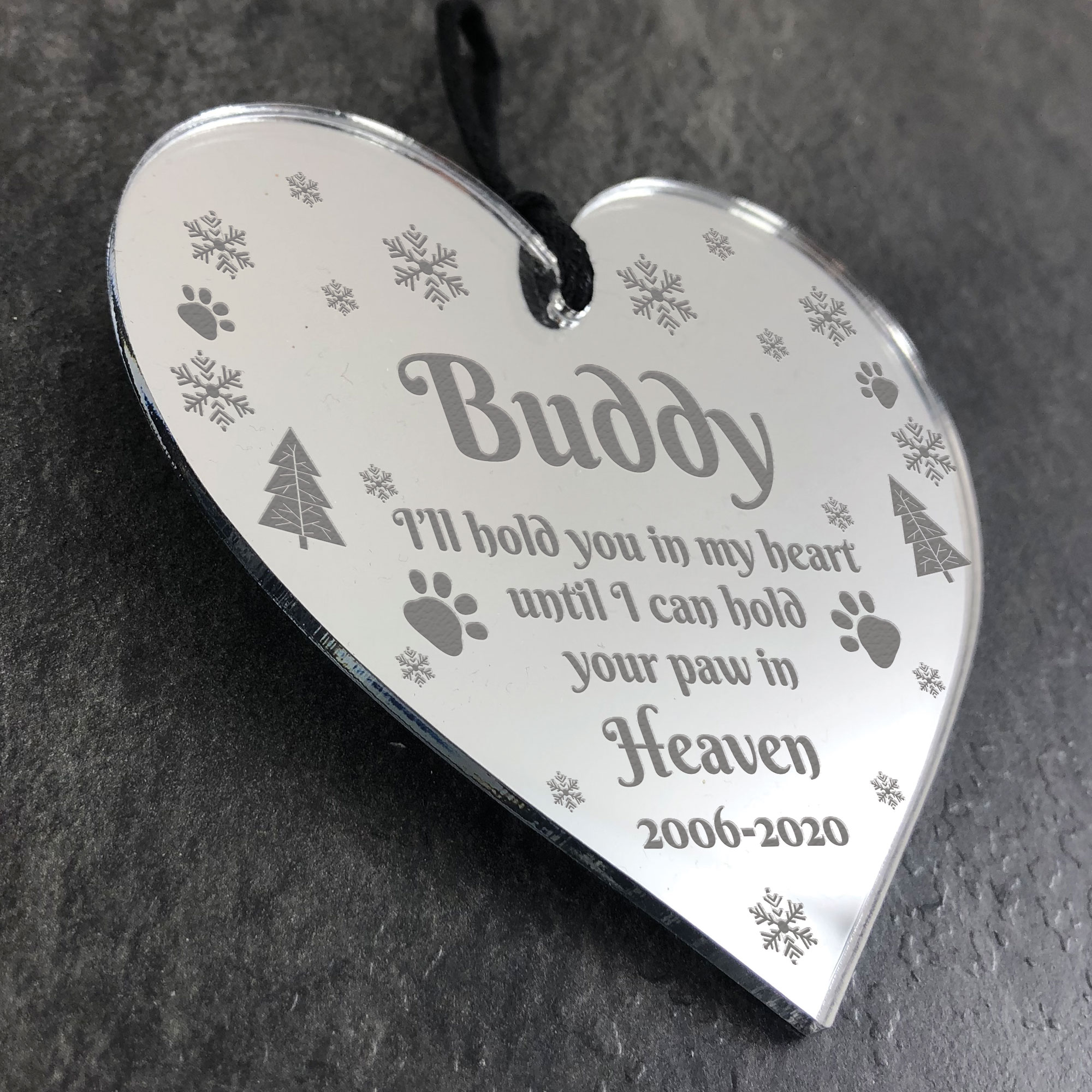 Personalised Dog Memorial Christmas Bauble Hanging Tree Decoration Pet