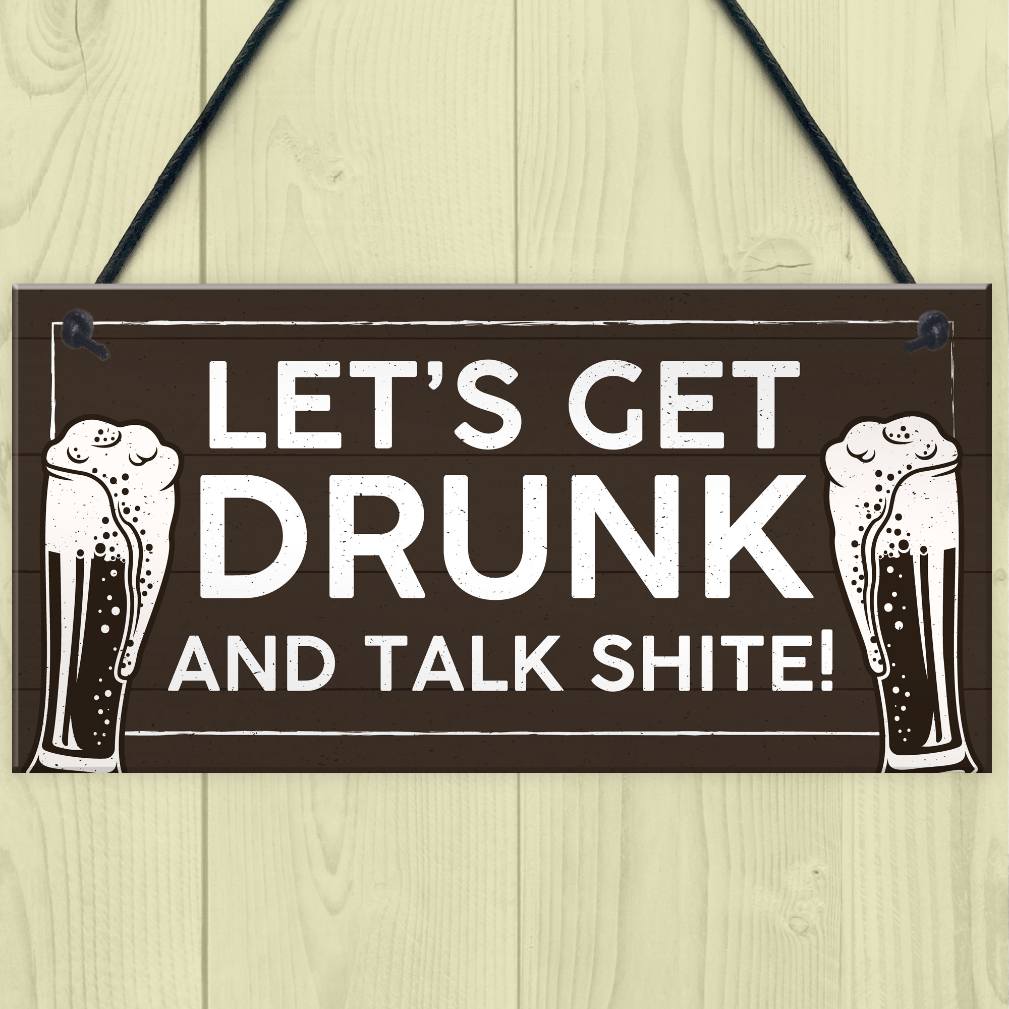 Funny Alcohol Sign Man Cave Home Bar Pub Hanging Plaque Vodka Gin Beer