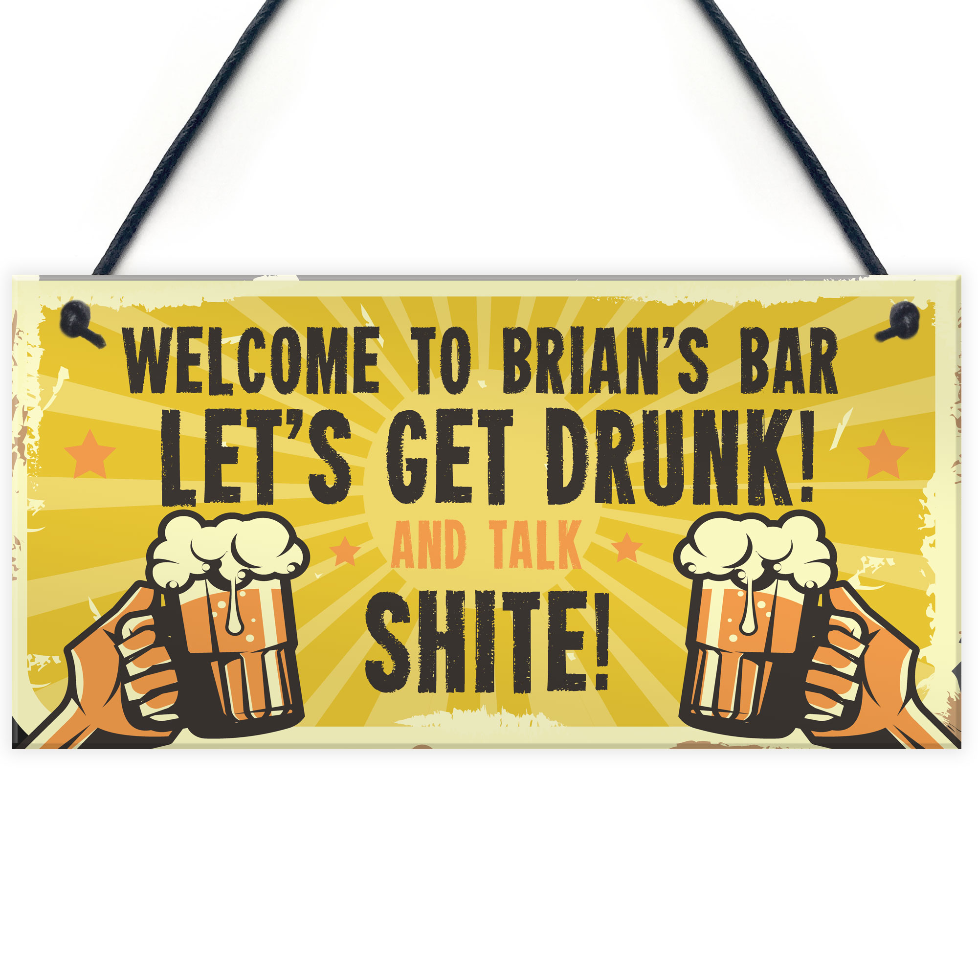 Personalised Funny Alcohol Sign Man Cave Home Bar Gifts For Him Novelty