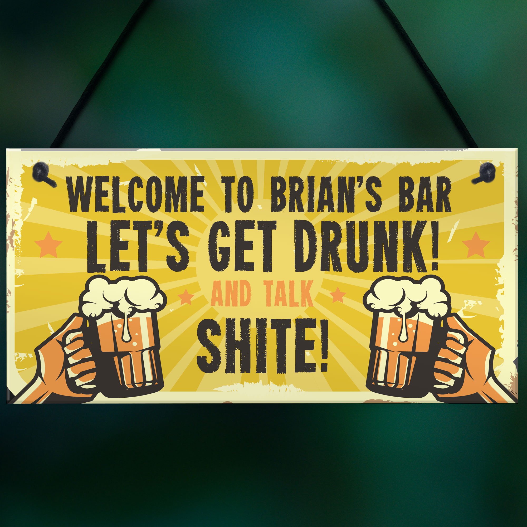 Personalised Funny Alcohol Sign Man Cave Home Bar Gifts For Him Novelty