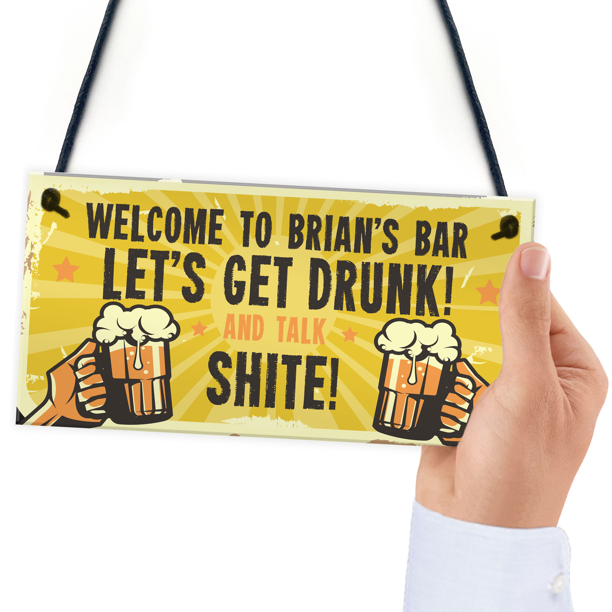 Personalised Funny Alcohol Sign Man Cave Home Bar Gifts For Him Novelty