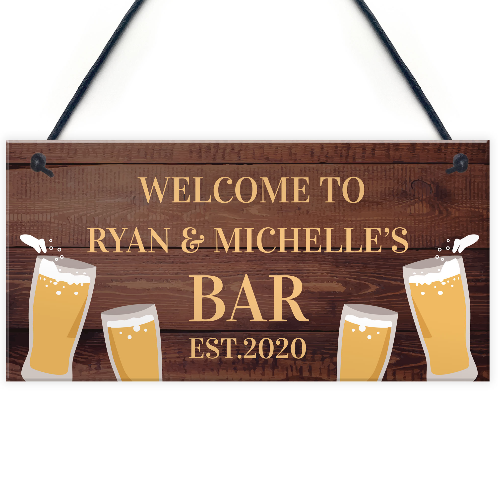 Personalised Bar Sign For Home Bar Pub Shed Garage Garden Plaque