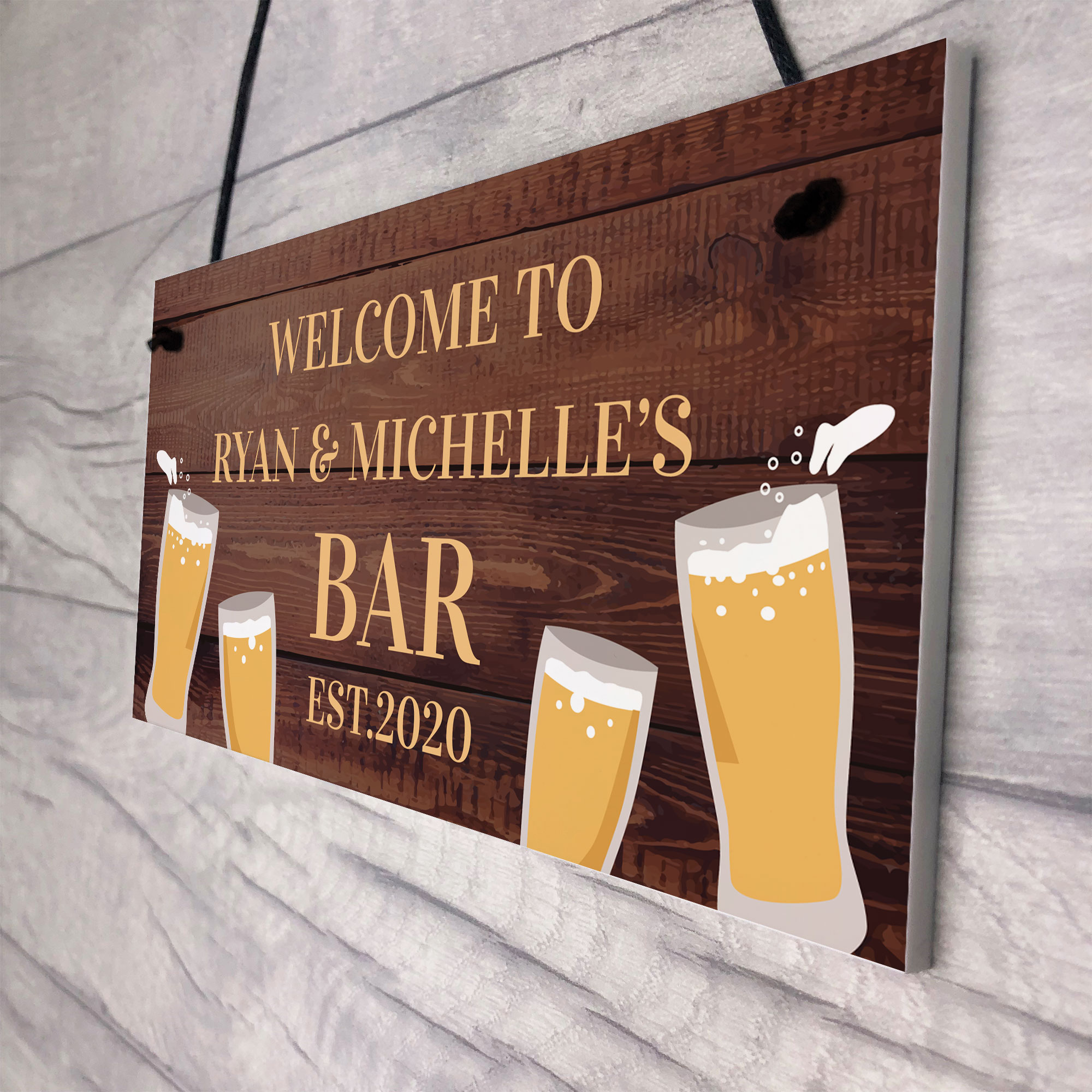 Personalised Bar Sign For Home Bar Pub Shed Garage Garden Plaque
