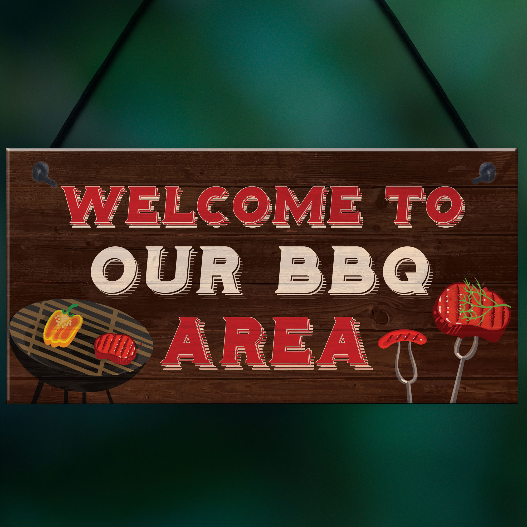 BBQ Home Decor Sign Novelty Barbecue Plaques For Garden Welcome Signs