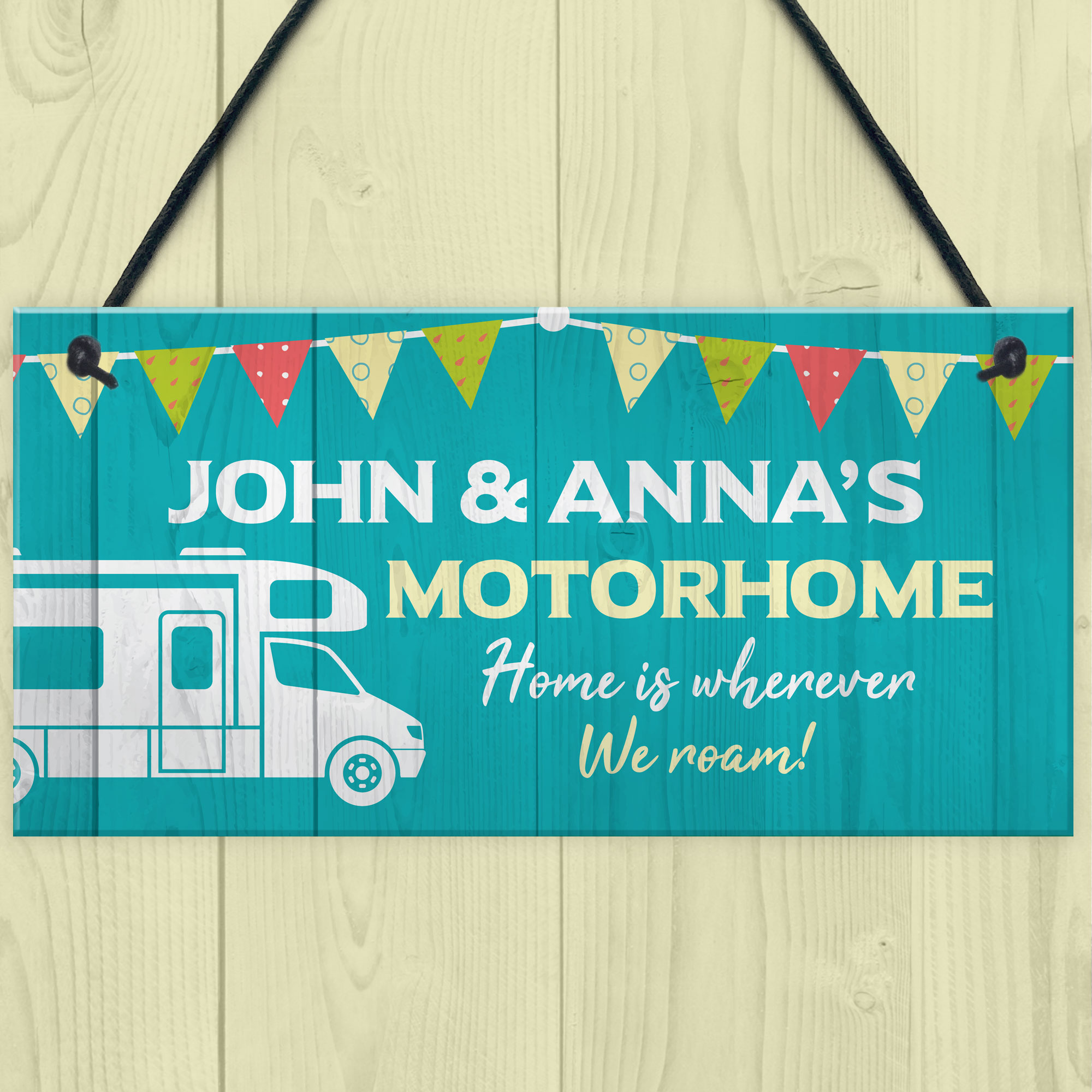 Personalised Motorhome Sign Bunting Motorhome Accessories Retirement
