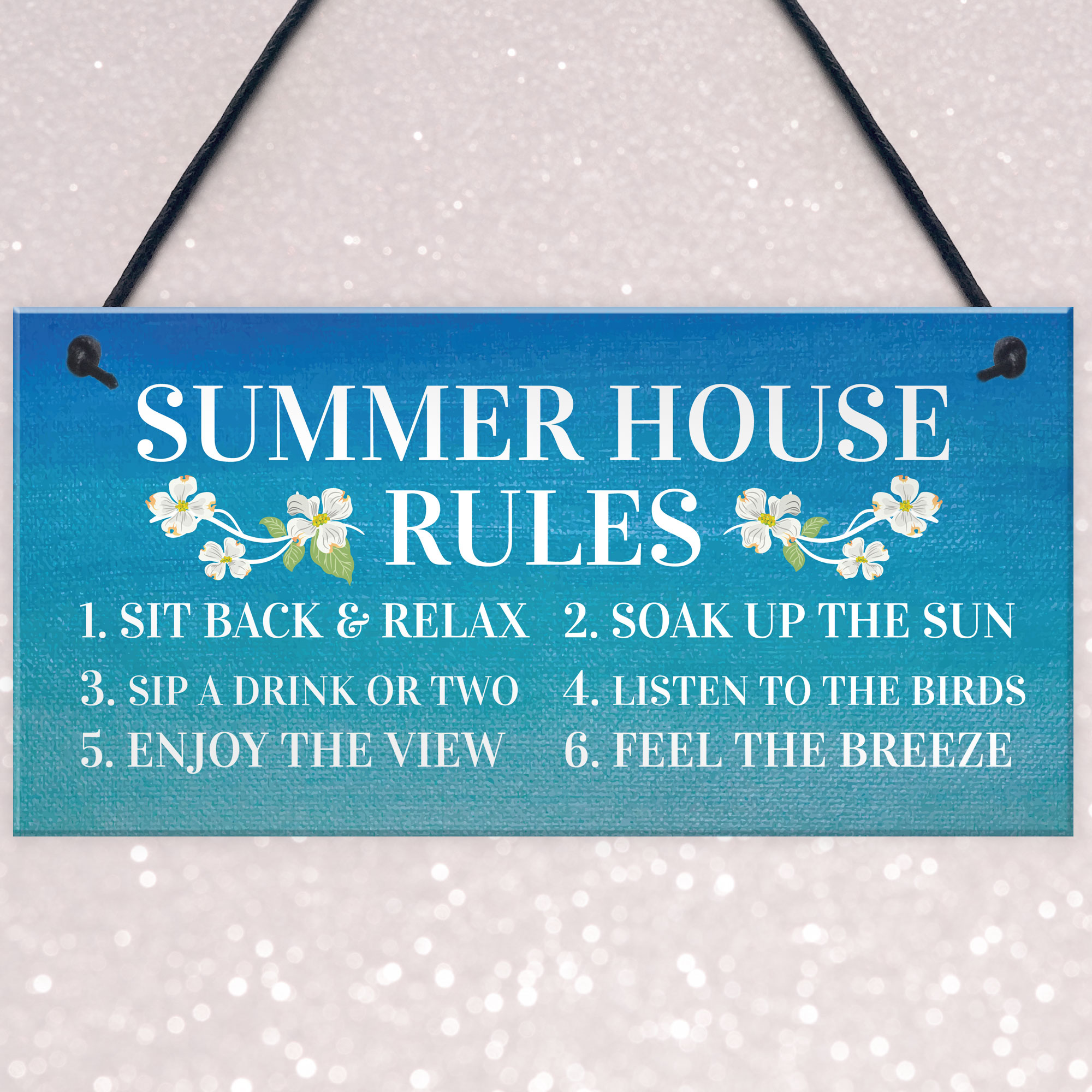 Summer House Rules Hanging Garden Shed Sign Home Decor Sign For Garden